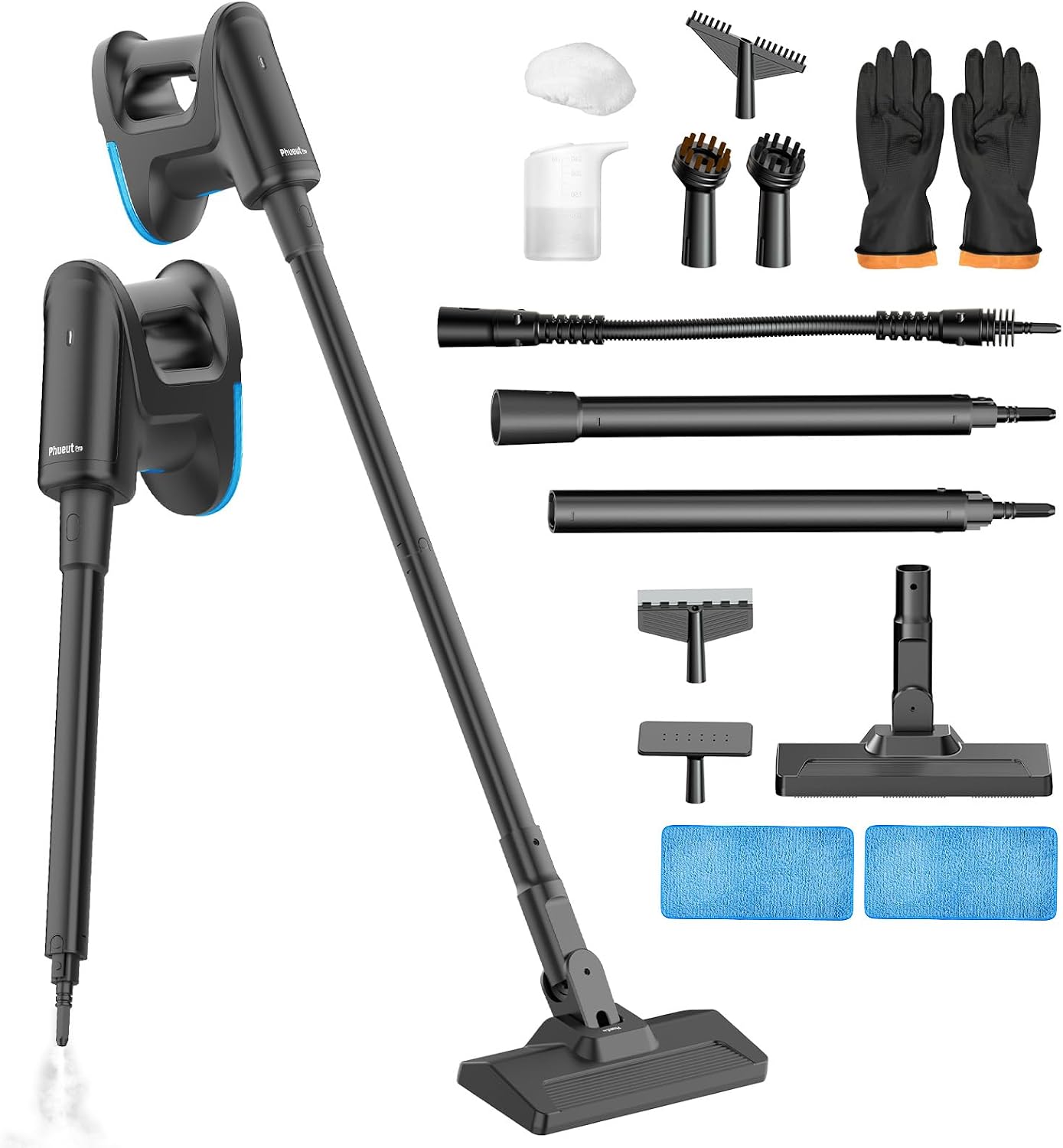 Steam Mop Cleaner with Handheld Function, Multi-Surface Steam Cleaning Kit for Floors, Bathroom, Kitchen, Tile and Home Cleaning Use