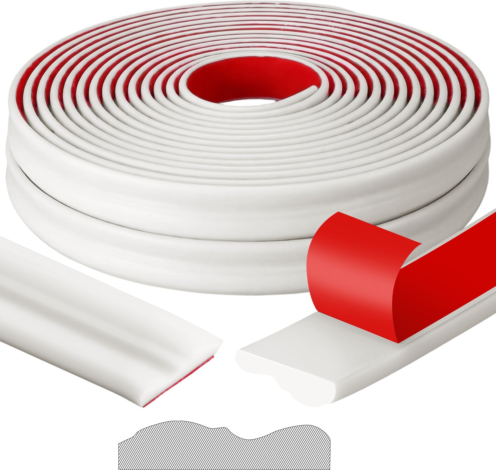 Photo 1 of Innconee Peel and Stick Chair Rail Molding, White, 1.6 Inch X 65.6 ft