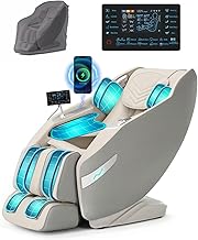 RelaxRelife 3D Zero Gravity Full Body Massage Chair with Heat, 55" SL-Track, 28 Airbags & 12 Auto Programs, Shiatsu Foot Roller, Grey