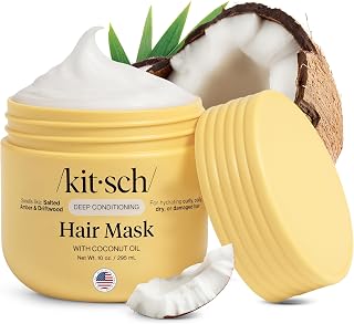 Kitsch Coconut Oil Deep Conditioning Hair Mask for Damaged, Dry & Frizzy Hair - Hydrating, Strengthening Treatment for All Types, 10 oz