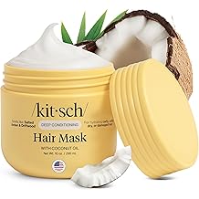 Kitsch Deep Conditioning Hair Mask &ndash; Moisturizing Hair Mask for Damaged Hair with Coconut Oil &ndash; Hydrating, Strengthening & Frizz-Reducing Hair Care Treatment for Curly, Coily & All Hair Types - 10 oz