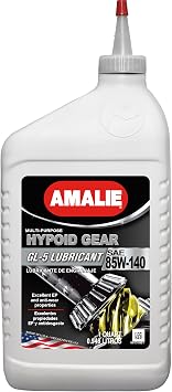 AMALIE Hypoid Gear Lubricant Multipurpose GL-5 85W140 160-73156-56 1Quart Bottle, Pack of 12 | Made in USA
