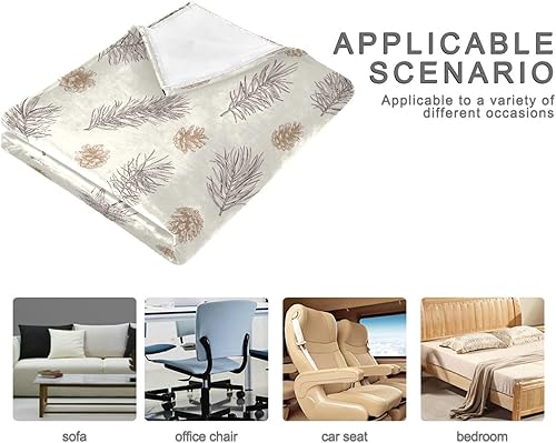 Miniatura 4 de Christmas Print Pine Branches Blankets & Throws, Ultra-Soft Ultra-Soft Throws for Chair, Camping, Couch, Fall Blanket, 60"x90"