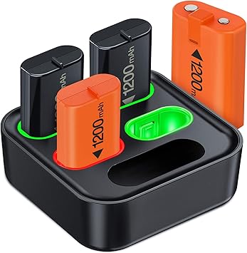 Amazon Com Rechargeable Battery For Xbox One Xbox Series X S 4x1200mah Controller Battery Pack With Xbox One Charger Station For Xbox One S X Elite Rechargeable Batteries With Xbox One Series Accessories Kit Electronics