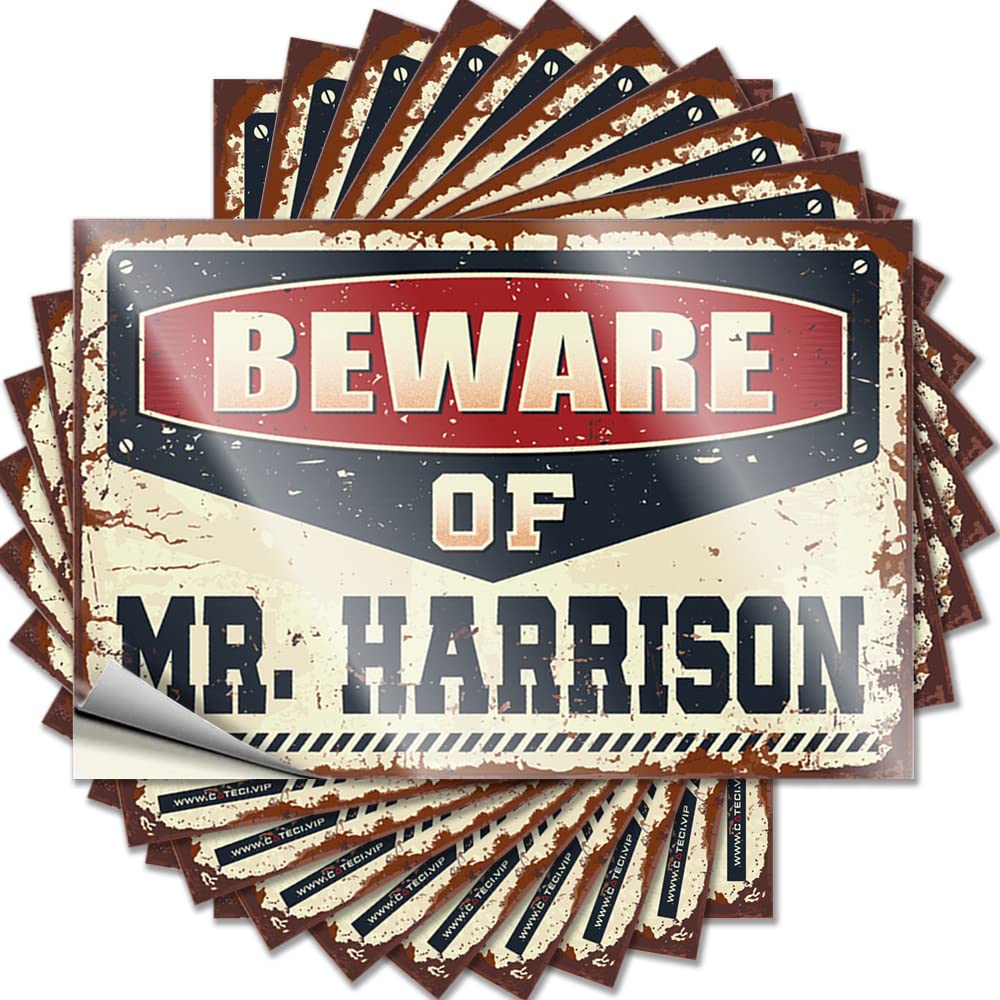 Lettering Sticker Boys Bedroom Decorations Custom Stickers, Case Waterproof Beware of Mr. Harrison for Hydro Flask | Big Vinyl Decals for Spring Holiday Gift(12X18CM)