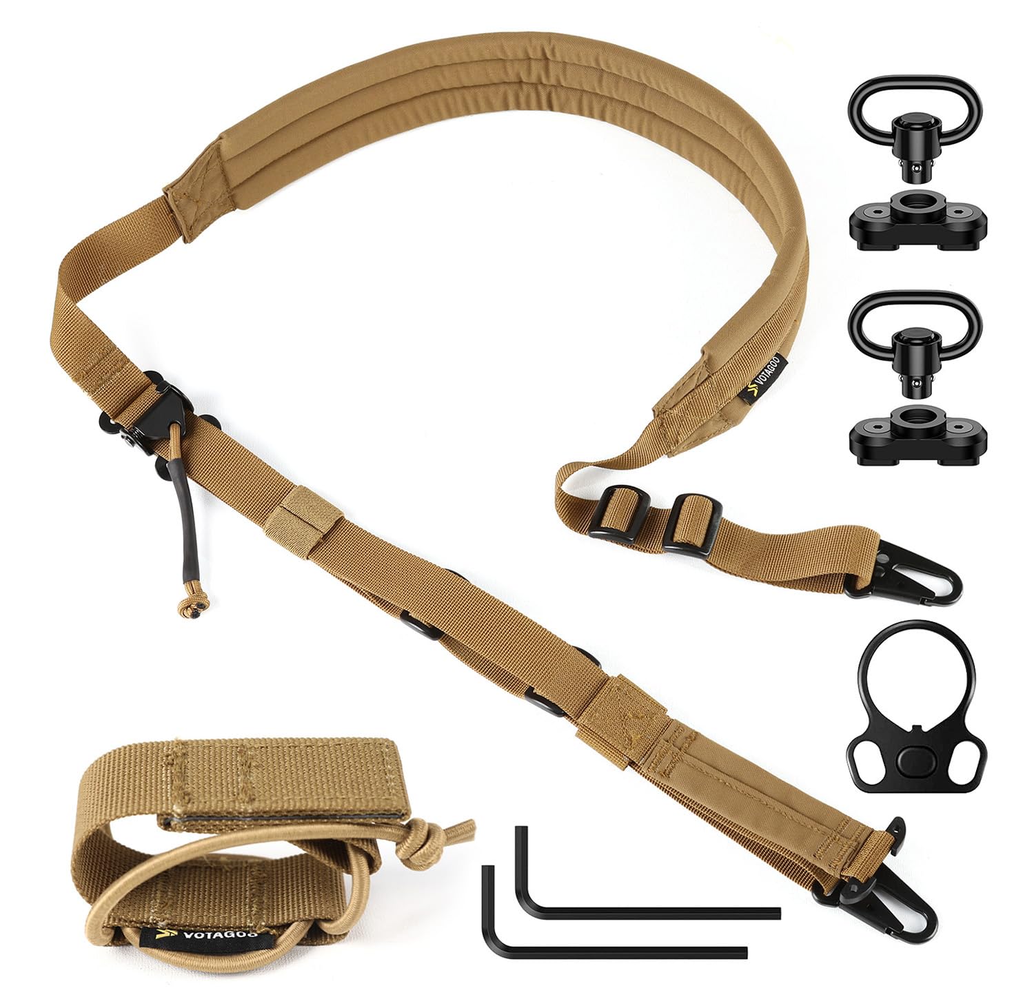 QD Sling 2 Point Sling Quick Adjust with HK Hook Soft Shoulder Pad