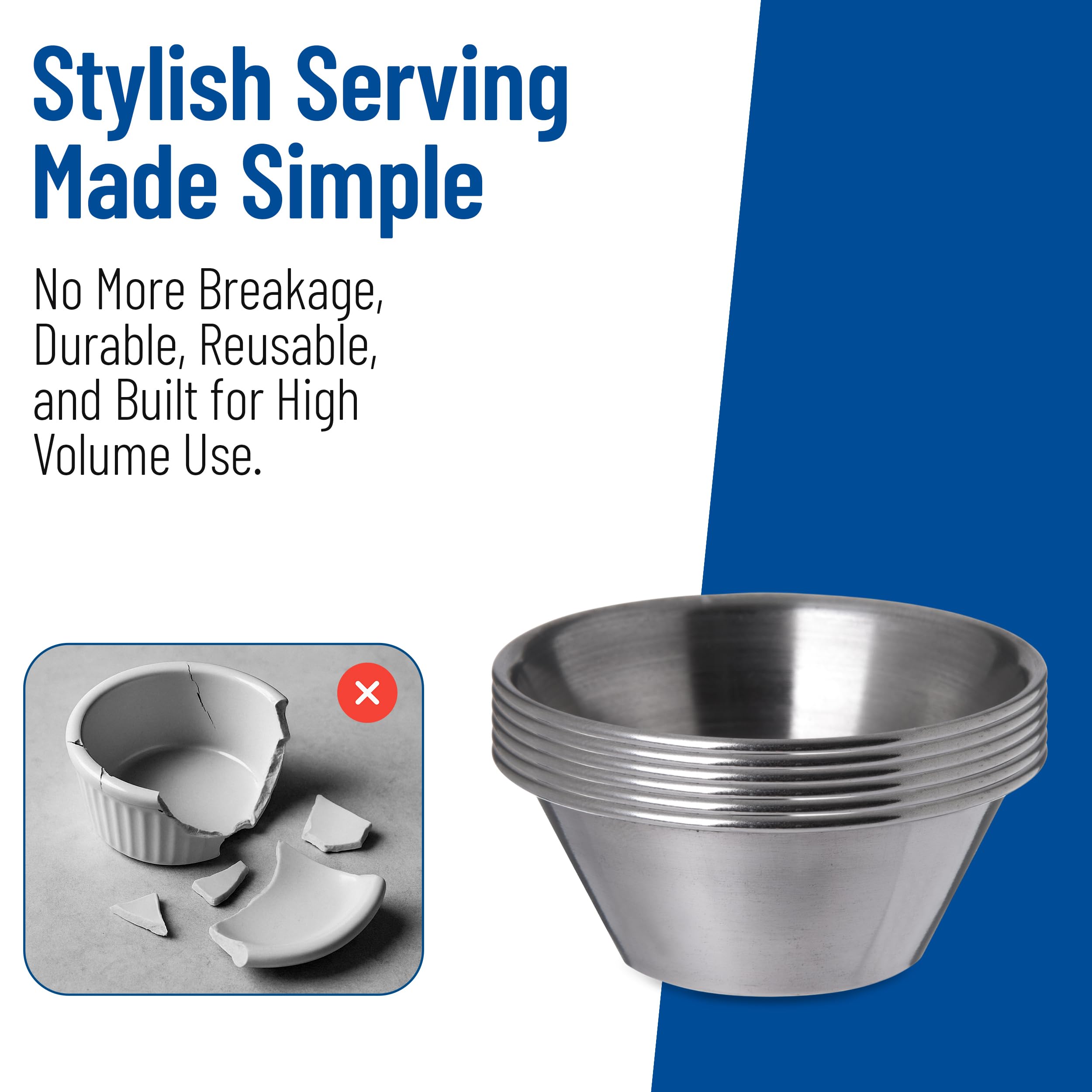 Carlisle 602400 taza de salsa de acero inoxidable, 1.5 onzas (caja de 144)