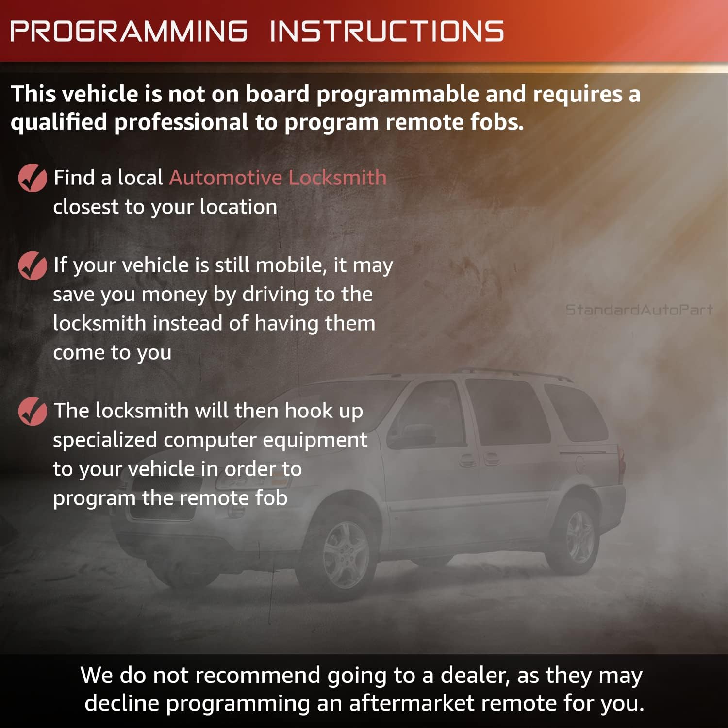 StandardAutoPart Keyless Entry Remote Key Fob Transmitter KOBGT04A Compatible with Chevrolet Cobalt Malibu Grand Prix Lacrosse (4 Button Remote Start)