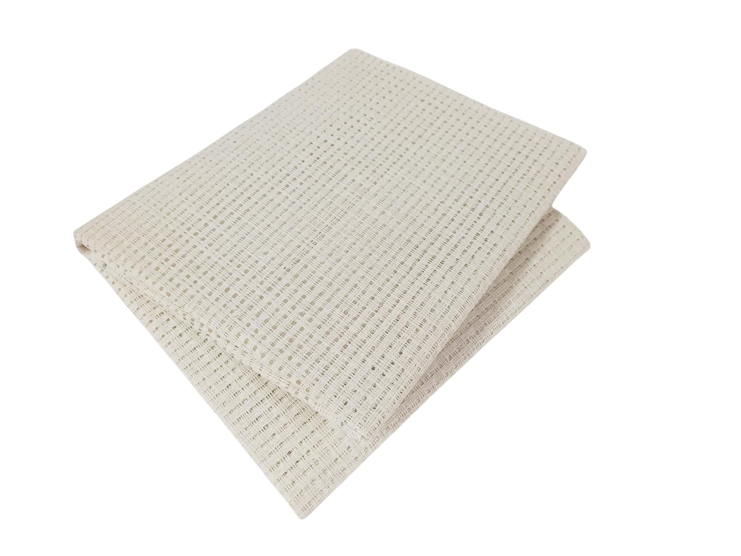 VARDHMAN Aida 14 Count Cross Stitch Matty Fabric - 100% Cotton- Ideal for Home DIY, Cross-Stitch, Needlework & Embroidery Projects- Size 100 x 90 cm, Color โ Cream