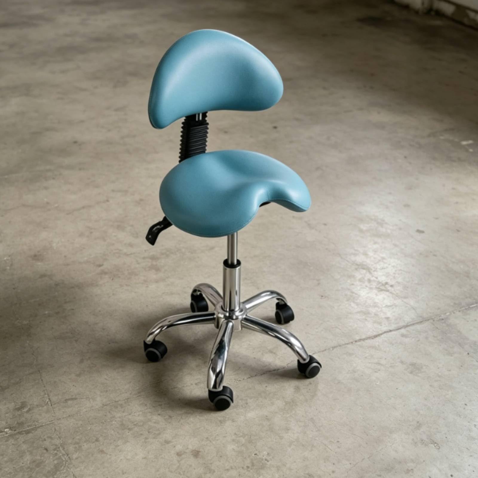 Chaise de Dentiste Qianly avec Dossier Assise Confortable Tabouret de Tatoueur Pivotant Siège Praticien Réglable Blanc