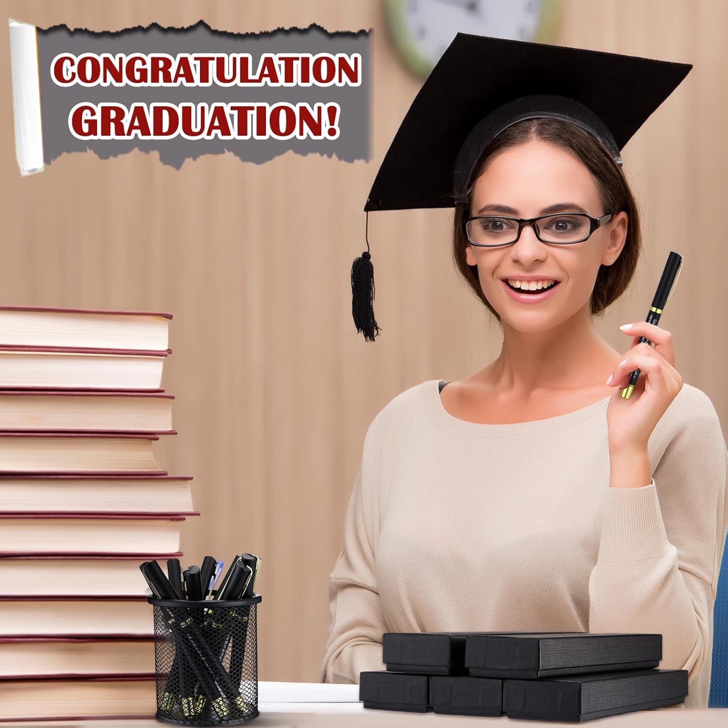 FoldTier 30 Set Graduation Gifts Congrats Grad Ballpoint Pens with Engraved Inspirational Quotes Pen Boxes Take Pride in How Far You Have Come Congratulations on 2026 Graduation Gifts