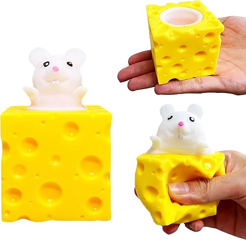 Miniatura 1 de Pelota de estrés de queso blando 1 unidad de juguete sensorial de bola de estrés de animales juguete de ratón juguete para apretar bolas elásticas