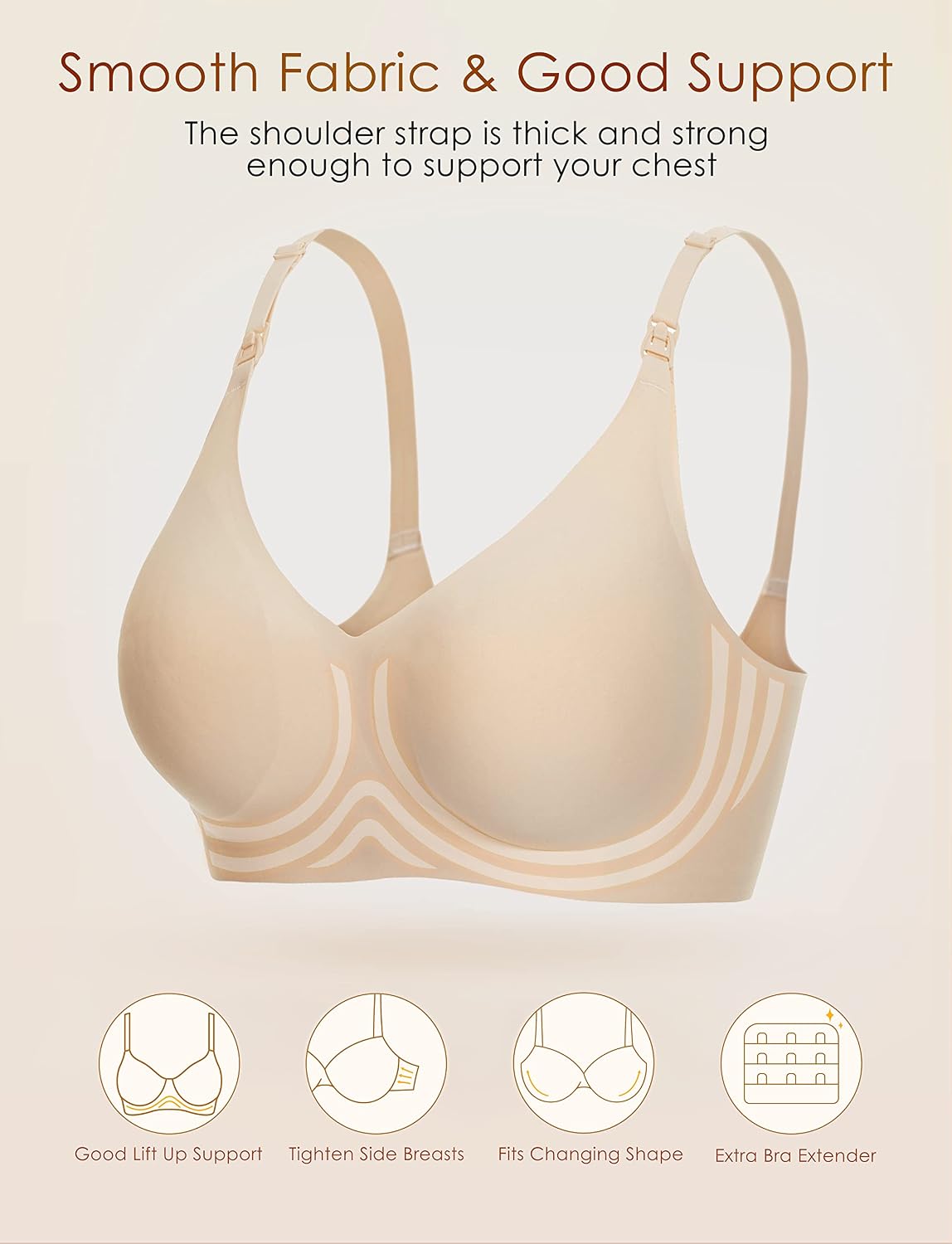 Seamless Maternity & Nursing Bra for Women with Good Support for Breastfeeding & Sleeping Pregnancy