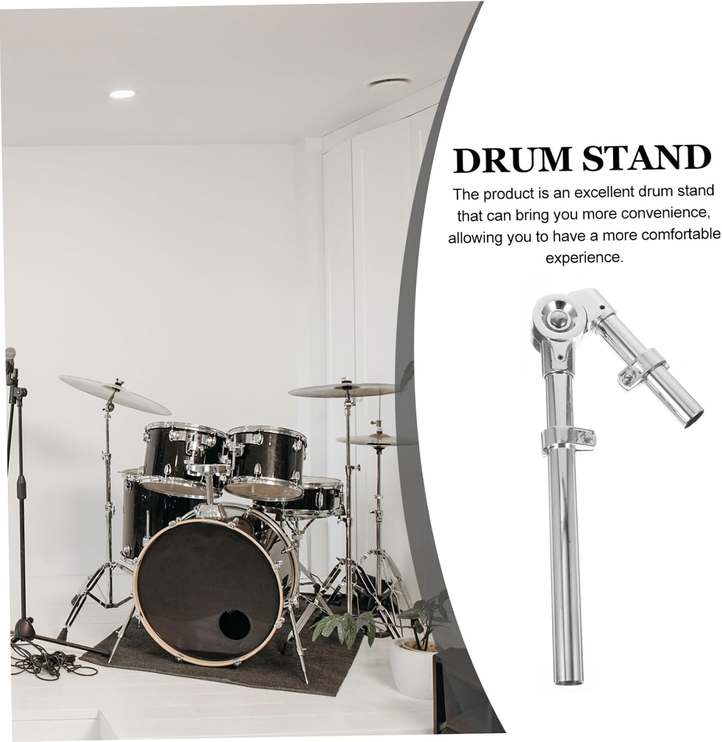 Silver Tom Drum Holder Bracket 1 Pair Lightweight Metal Stand for Percussion Instruments Performance Display Mount Compatible Drums and Accessories