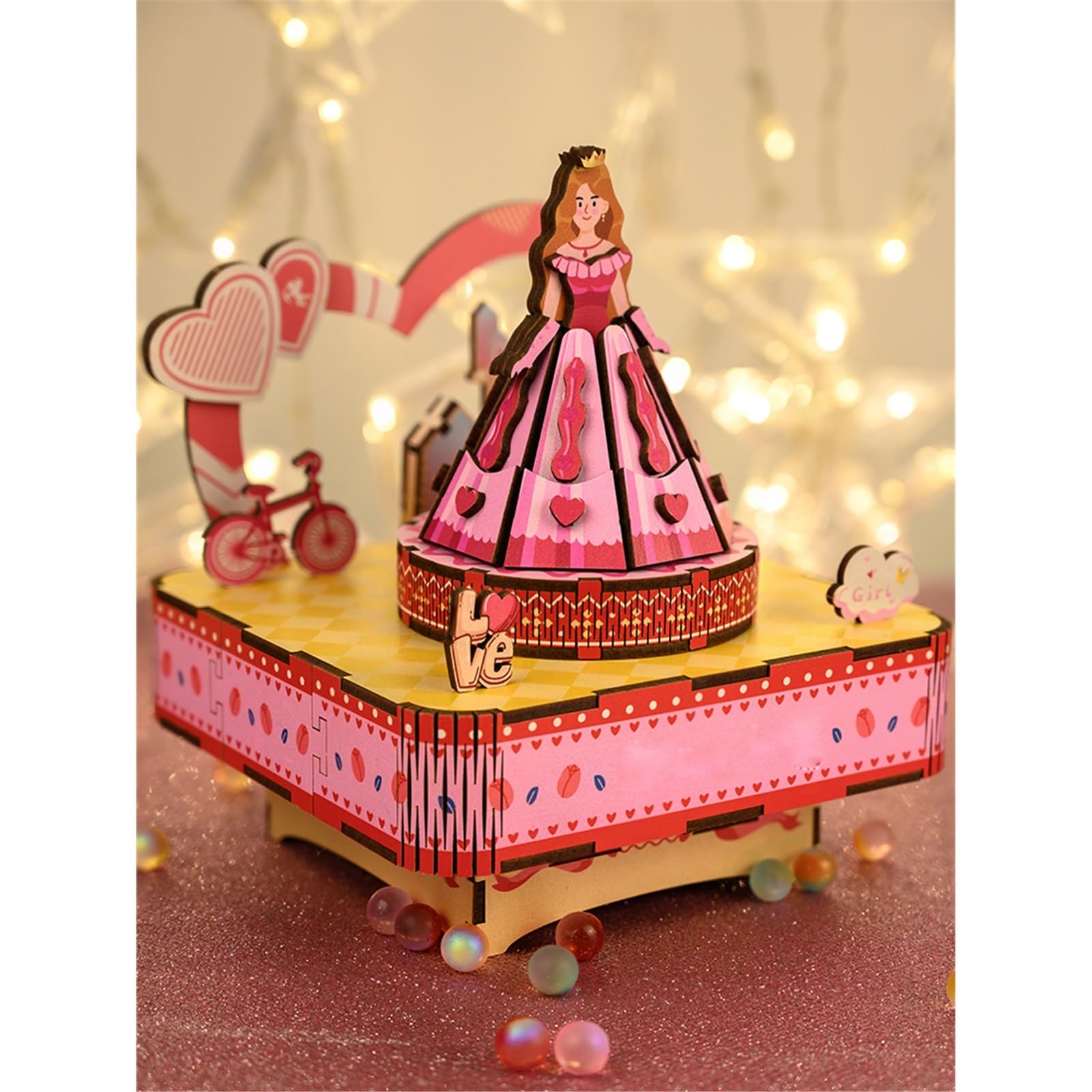 Caja de música Regalos Caja De Música De Rompecabezas Estéreo 3D, Caja De Música De Ocho De Madera DIY, Regalo Divertido De Cumpleaños