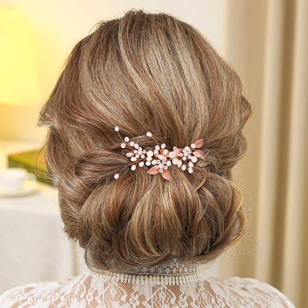 Gorais Bride Wedding Hair Vine Flower Bridal Headpieces Pearl Hair Accessories Amazon.com : GORAIS Flower Bride Wedding Hair Vine Crystal  main image 2