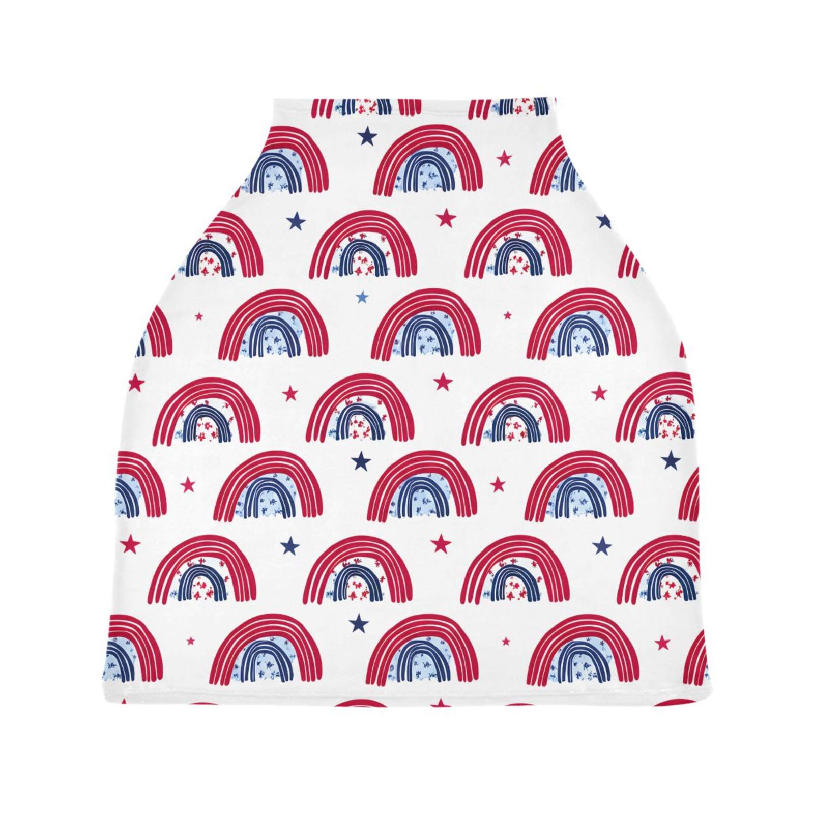 Bulletgxll Colorful Rainbows Stars Car Seat Covers for Babies Breathable Nursing Breastfeeding Cover Multi-Use Infant Carseat Canopy and Stroller Cover for Boys Girls