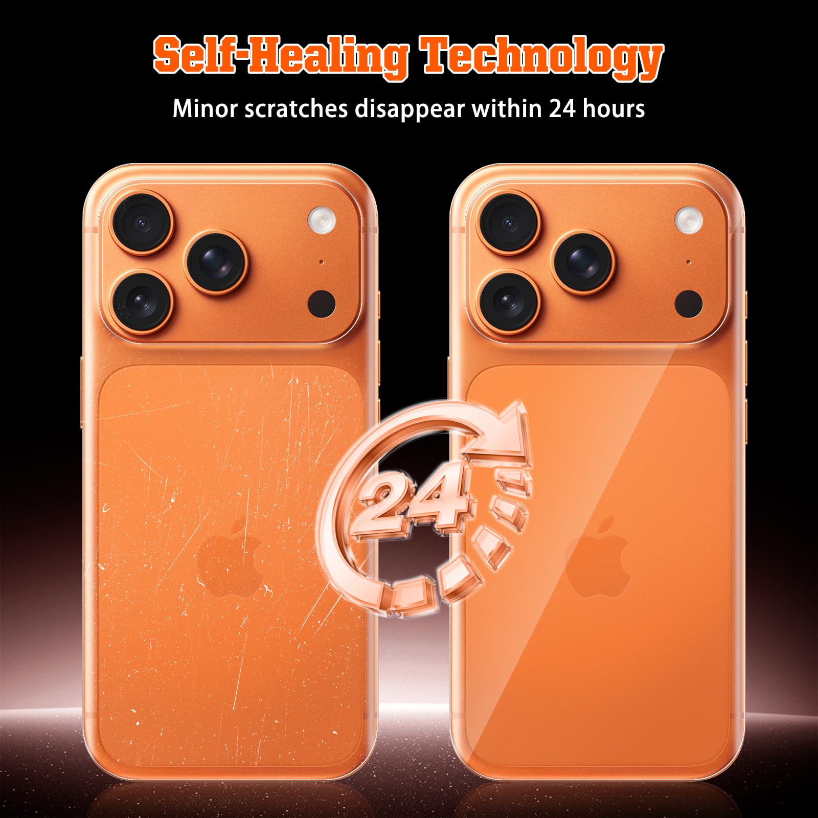 Pnakqil Protezione Obiettivo Per IPhone 17 Pro E Pro Max – Vetro Temperato 9H, Anello Metallico, Colore Arancio, Ultra HD