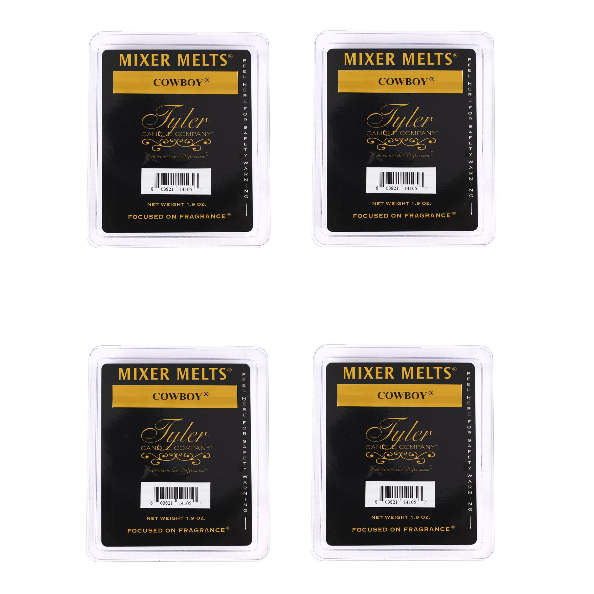 Tyler Candle Company Cowboy 1.9 Ounce Scented Mixer Wax Melt Cubes for Tart Burner, Pack of 4