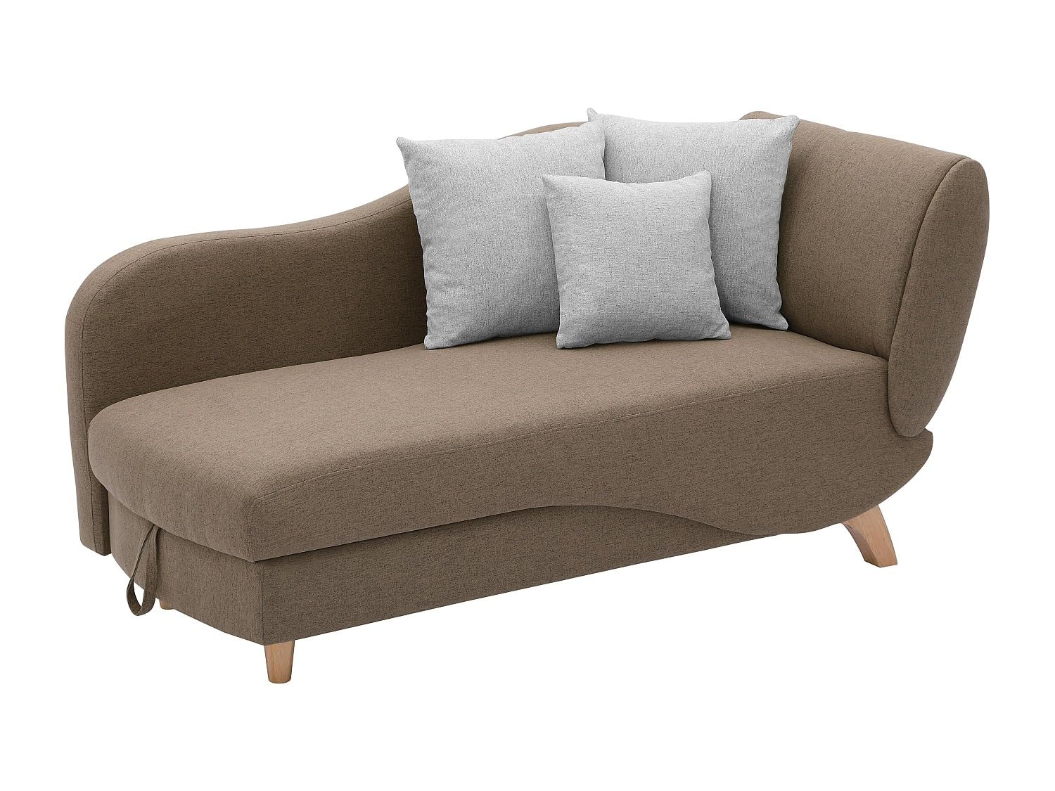Vente-unique Recamiere mit Schlaffunktion & Stauraum - Ecke rechts - Stoff - Braun - Penelope