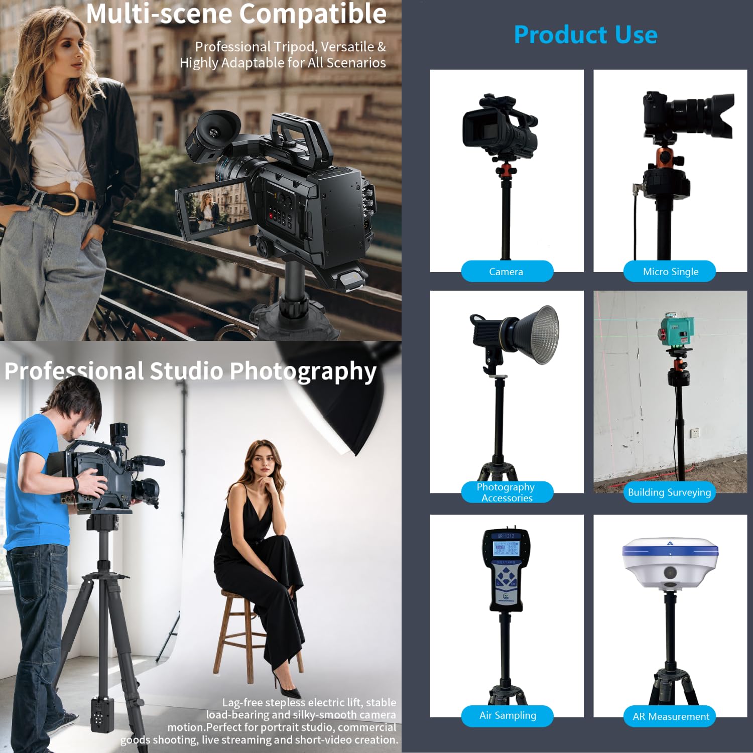ZIFON RTP500 - Treppiede elettrico monoasse per motore | alluminio, corsa da 495 mm, precisione di 0,1 mm, 8 livelli, telecomando da 40 m, batteria V-Mount, portata 4 kg, time-lapse