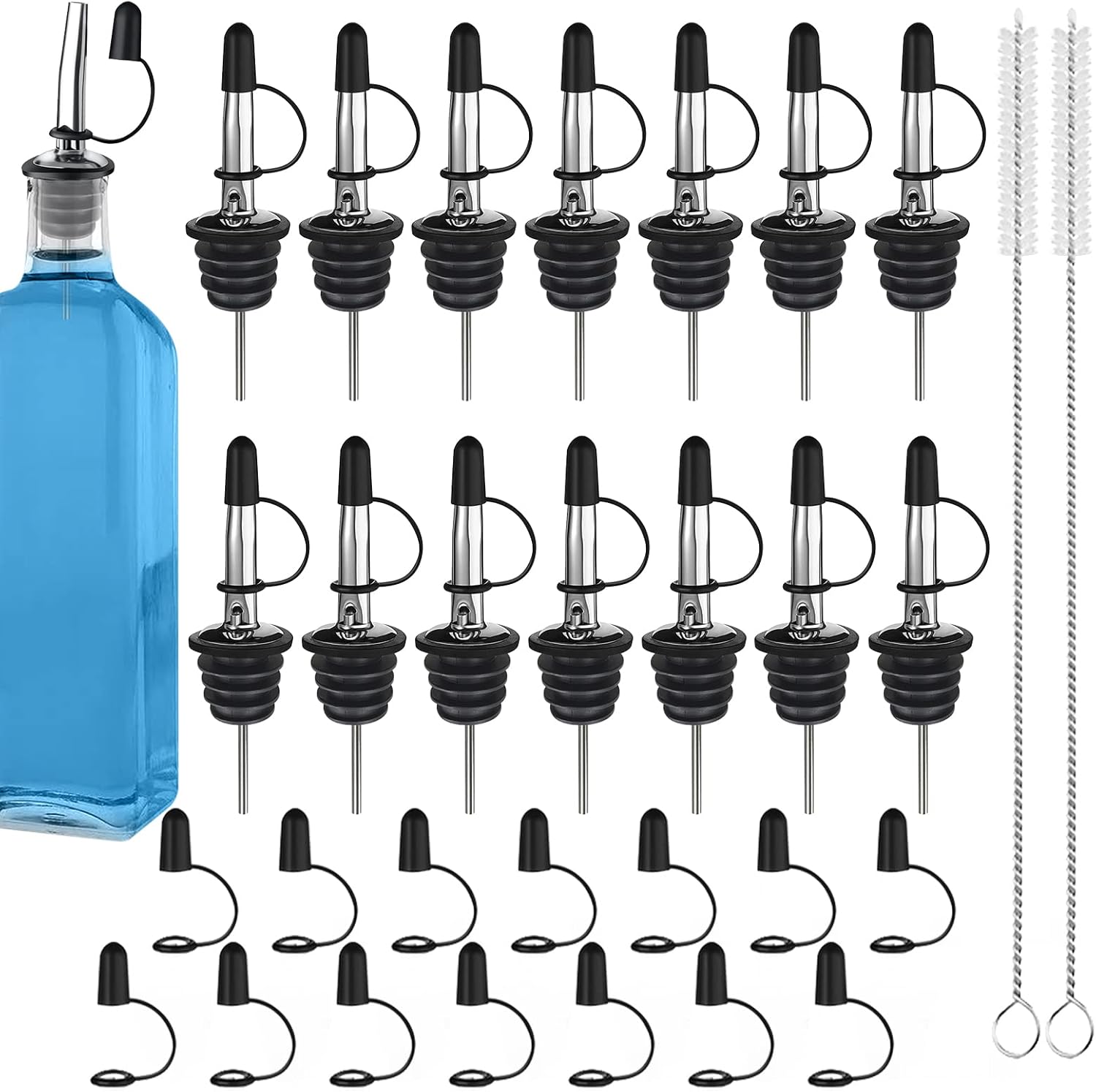 Daily Treasures Bottle Pourers for Spirits, 14Pcs Stainless Steel ...