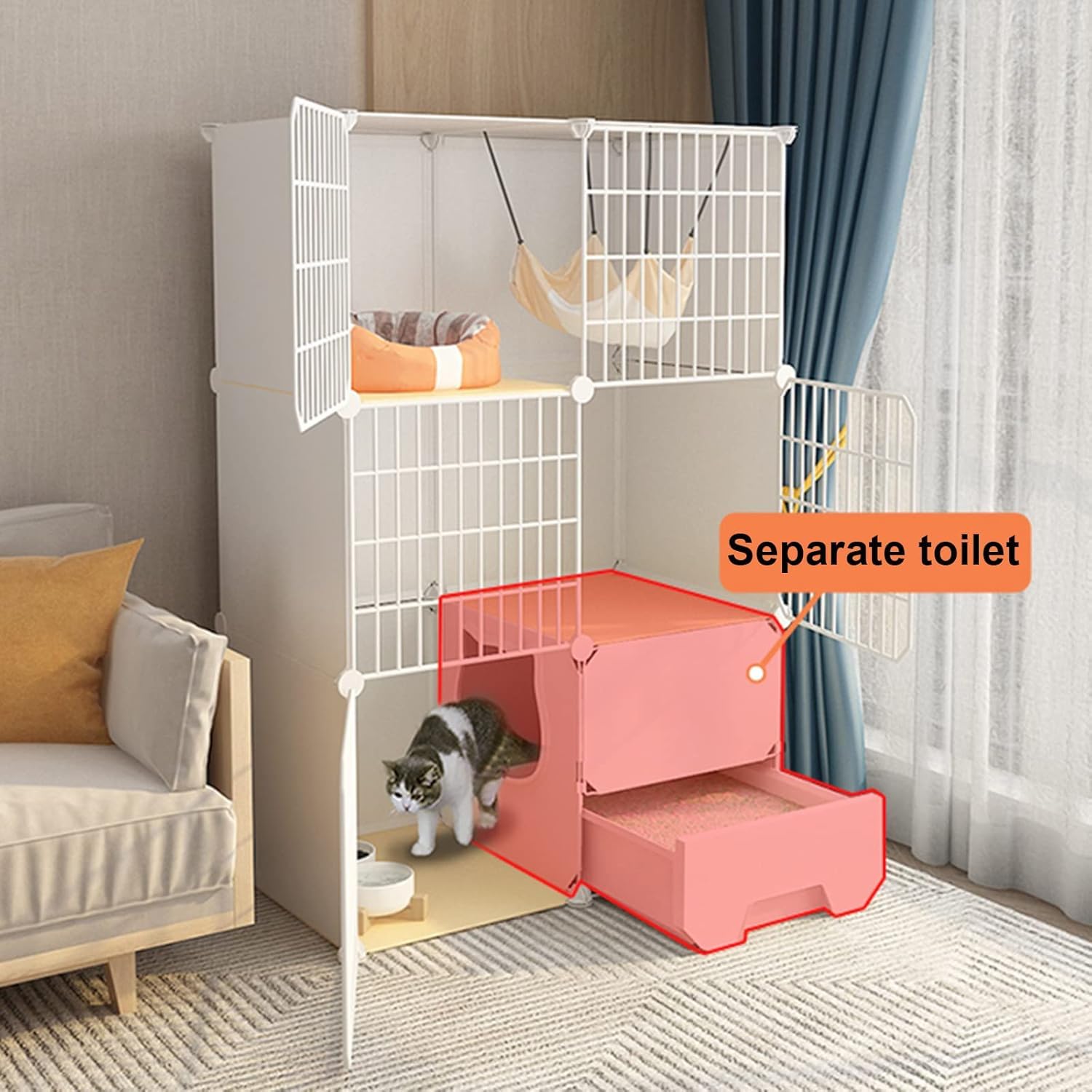 Gabbia for Gatti – compatta, con Rete Rimovibile(75 * 49 * 111cm)
