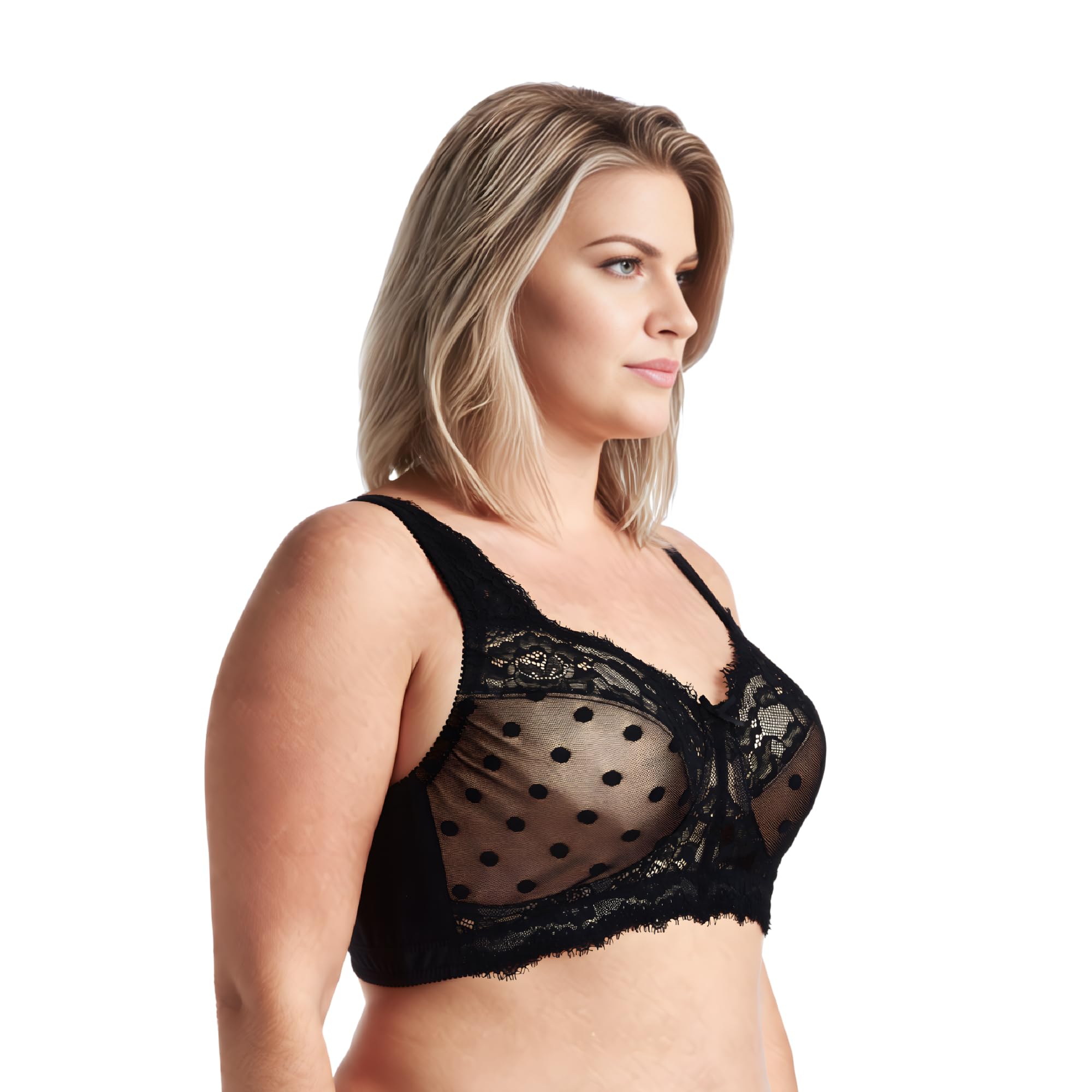 Curve Muse Damen Übergröße Minimizer Ungefüttert Kabellos Spitze Vollständige Abdeckung BHS
