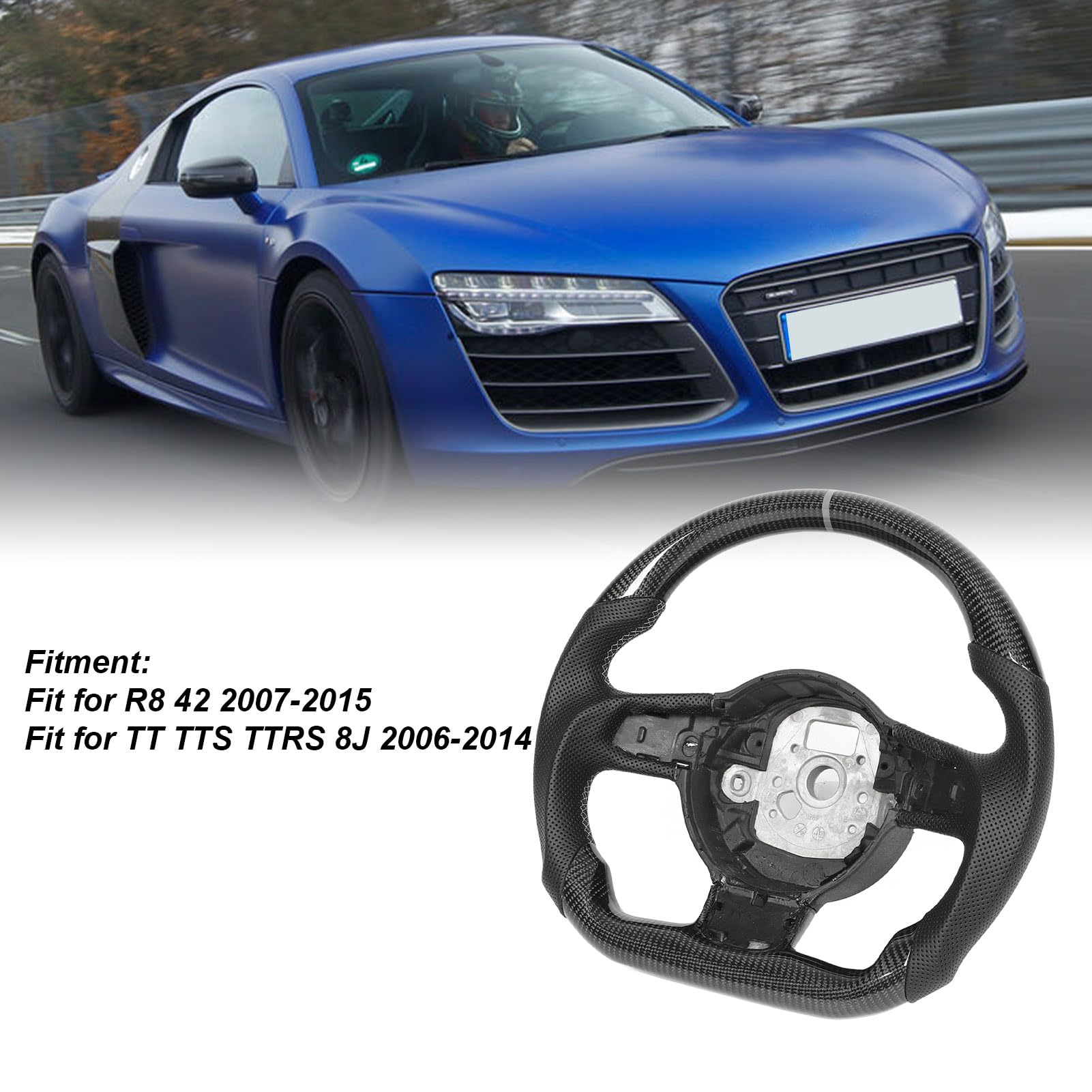 Acouto Carbon Faserlenkrad Wildleder - Für Audi TT RS 8J 2007-2015