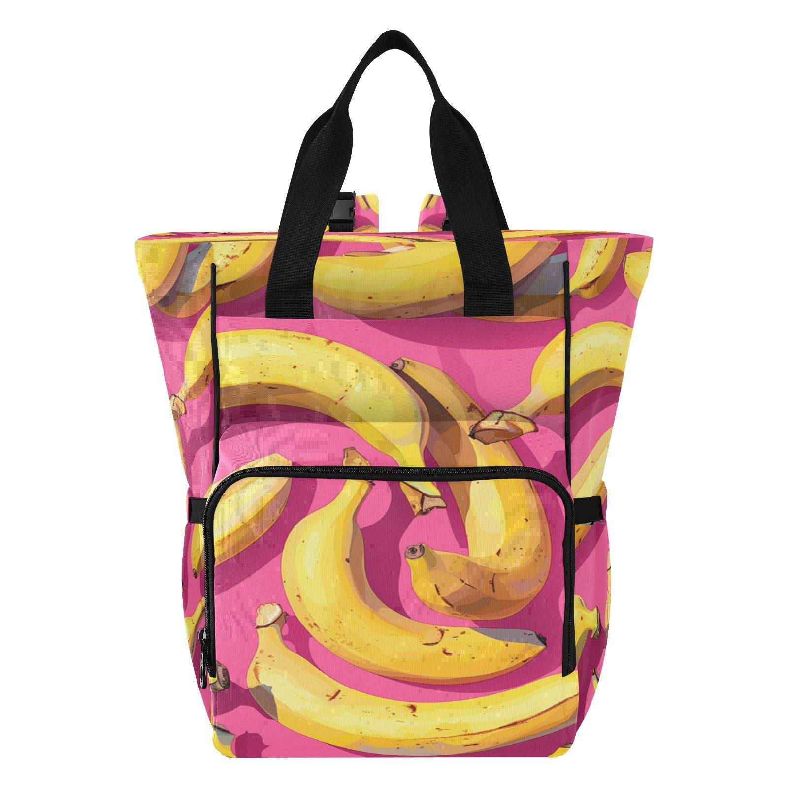 PláTanos Lindos De La Fruta Bolsa de Pañales Mochila de Viaje Gran Capacidad Bolsas para Mamá Papá Mujeres Niñas