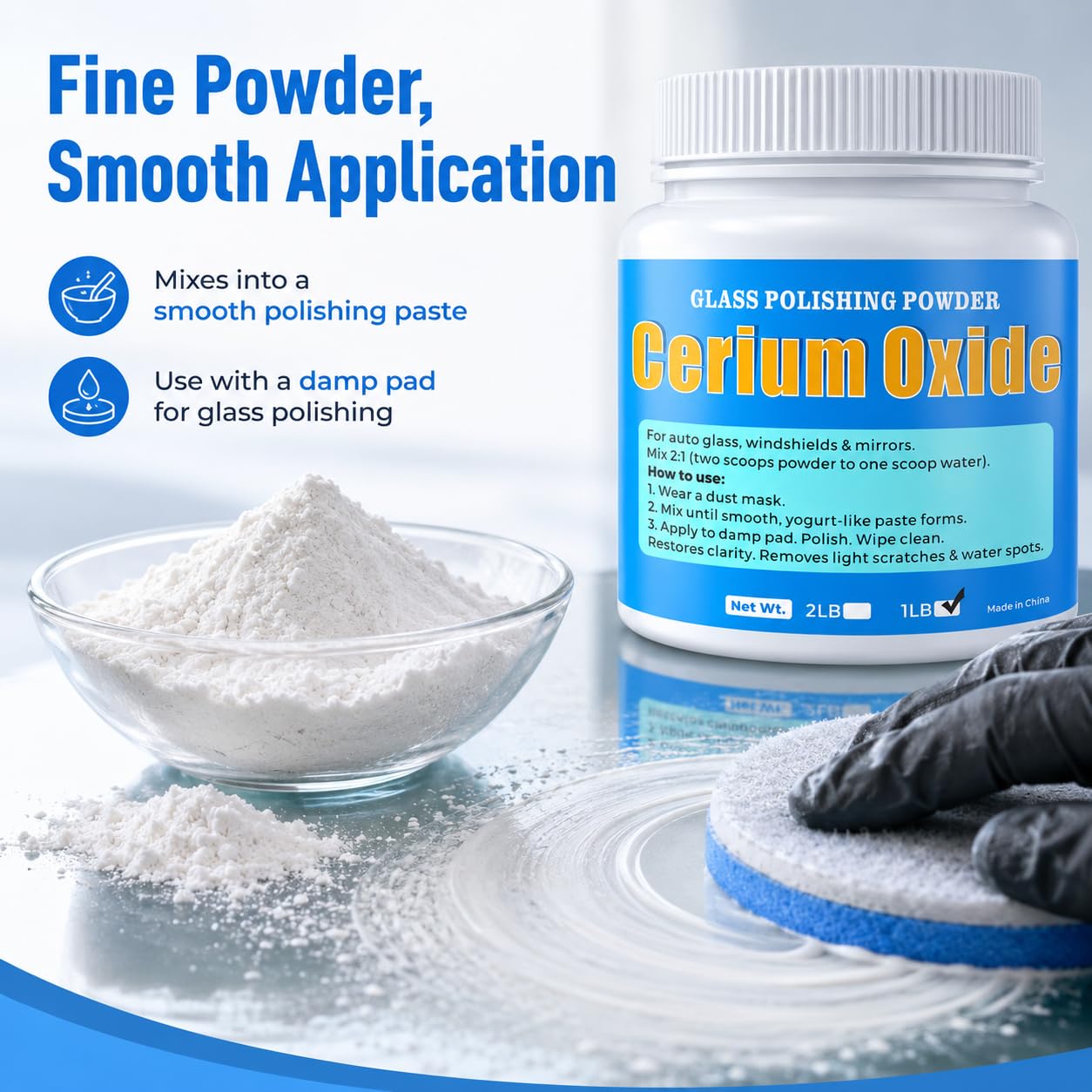 Cerium Oxide Glass Polish - Scratch & Spot Repair -5