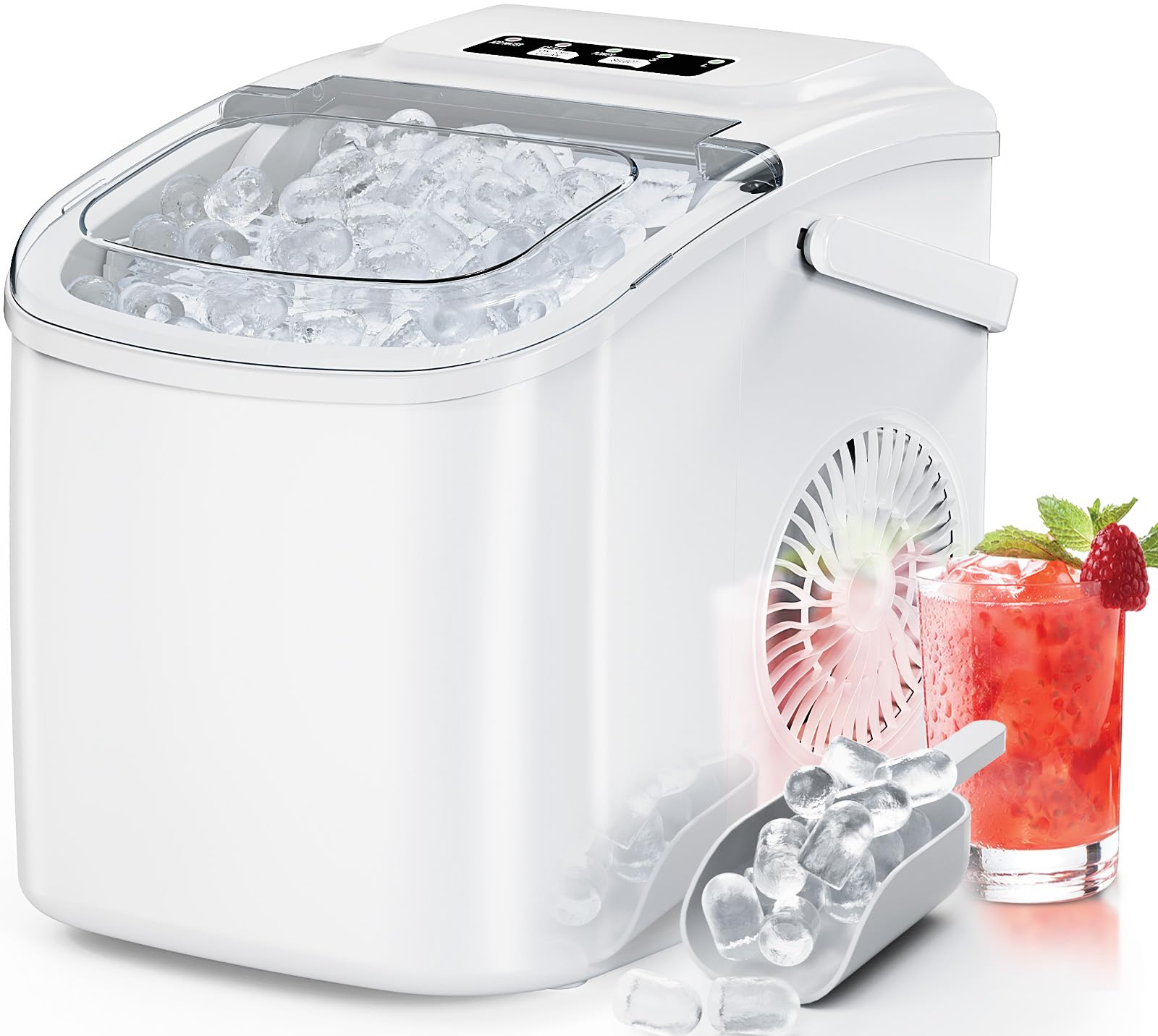 Silonn Ice Makers Countertop, 9 Cubes Ready in 6 Mins, 26lbs in 24Hrs ...