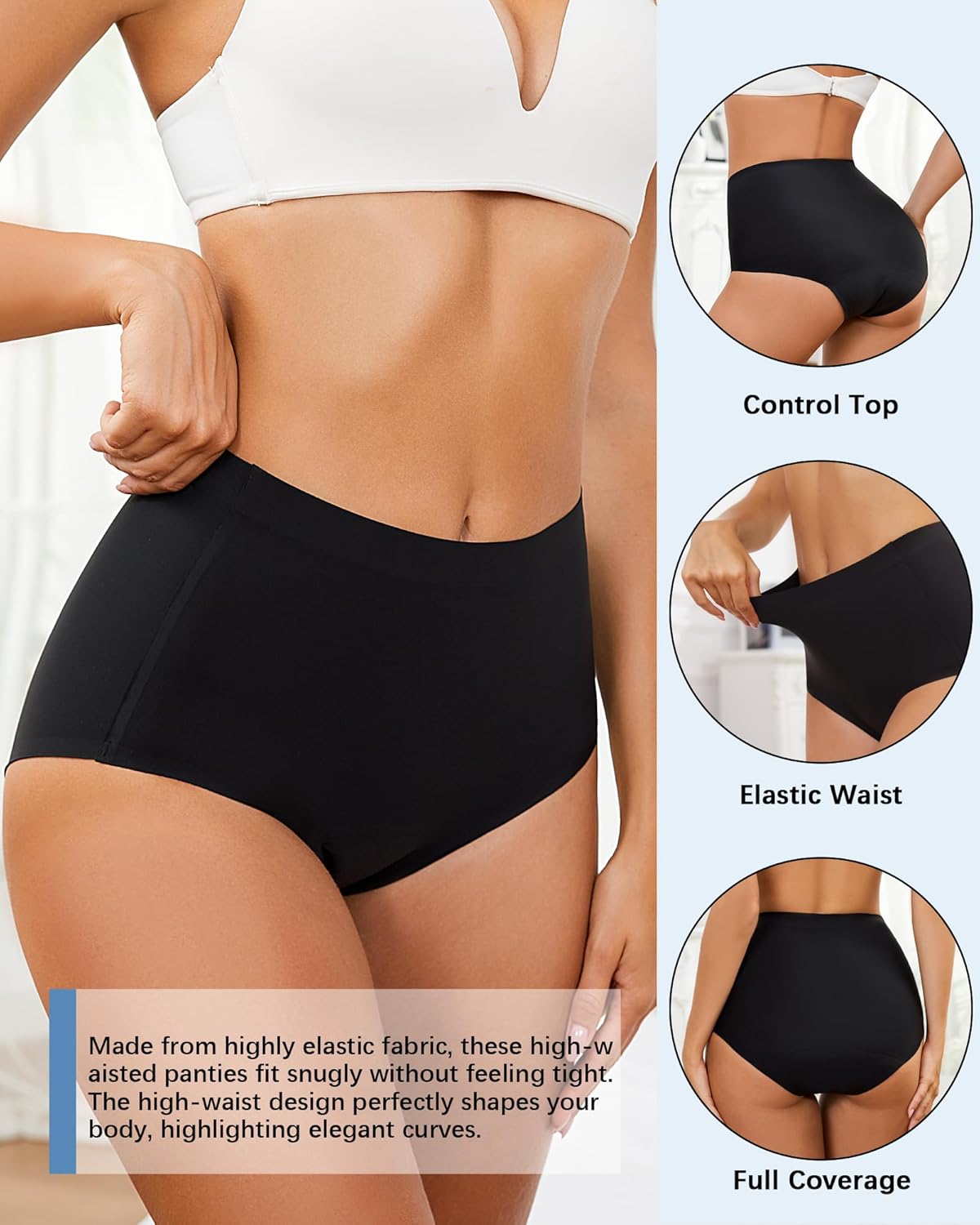 Period Underwear for Women Reusable Incontinence High-Waist Panties for Heavy Flow and Bladder Leaks Leakproof - Image 3
