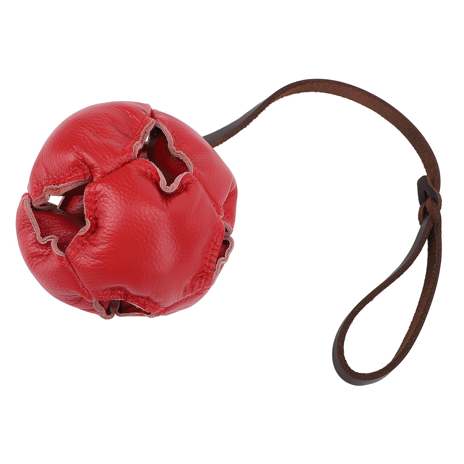 Qcwwy Pelota de Entrenamiento para Perros, Pelota de Ejercicio y Recompensa para Perros Fuerte y Resistente Que Resiste Mordeduras y Desgarros Pelotas de Cuero para Perros Uso en (Rojo)
