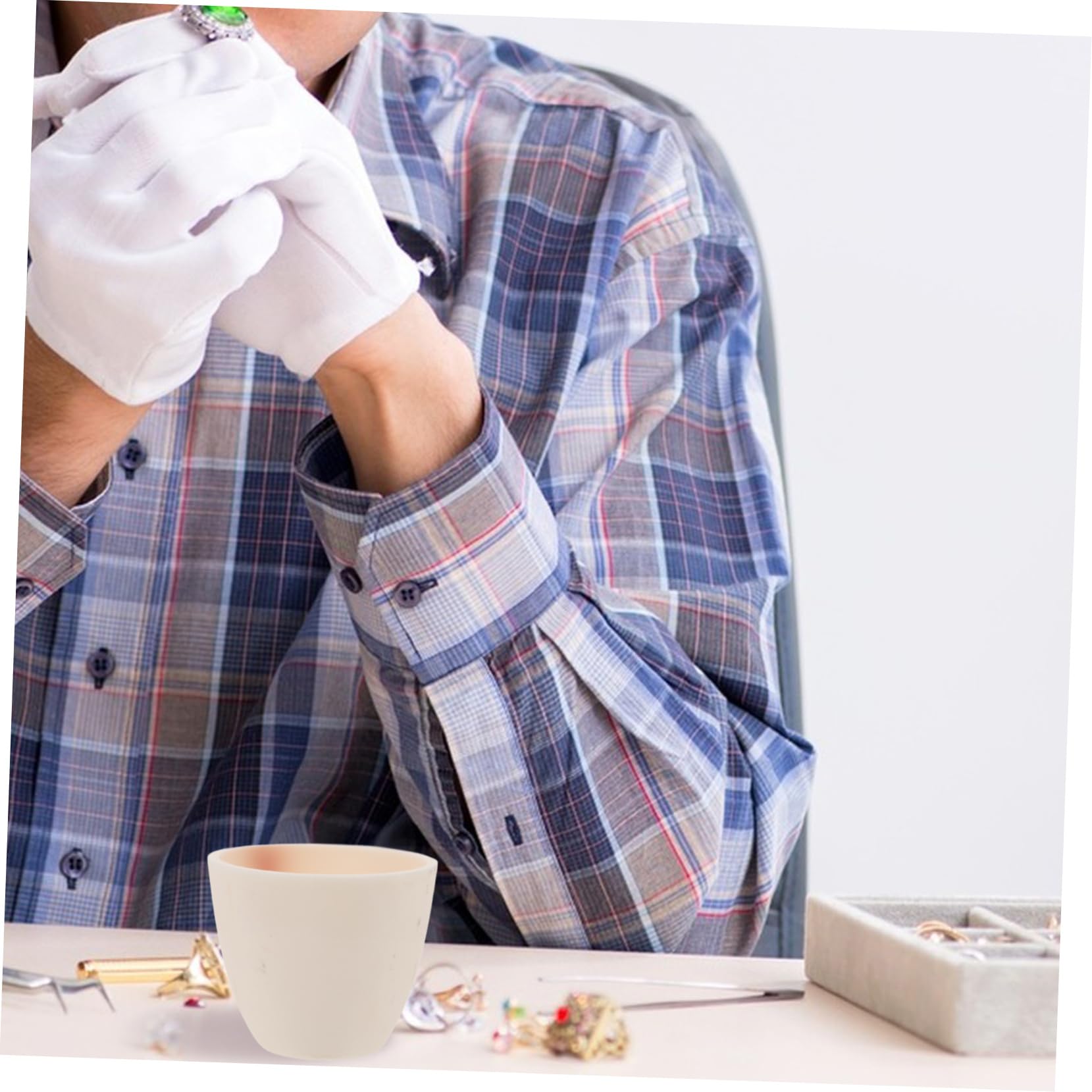 Gatuida 5pezzi Ciotola Ceramica Per Fusione Crogiolo Ossido Di Resistente Per Laboratorio e Analisi Metalli e Leghe Forma Curva Per Esperimenti Scientifici