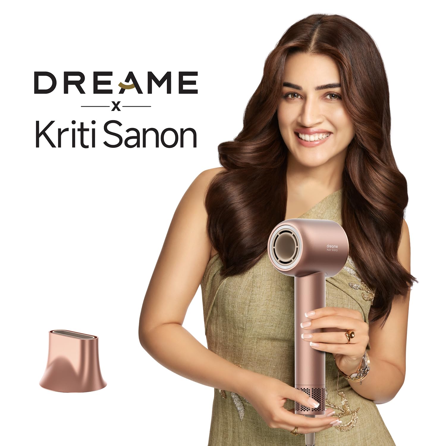 Dreame Glory Hair Dryer, Fast Drying, 300 Million Negative Ionic Blow Dryer, 110,000 RPM Motor High-Speed, Lightweight, Low Noise Hairdryer For Travel, Constant Temperature Hair Care, (Rose)