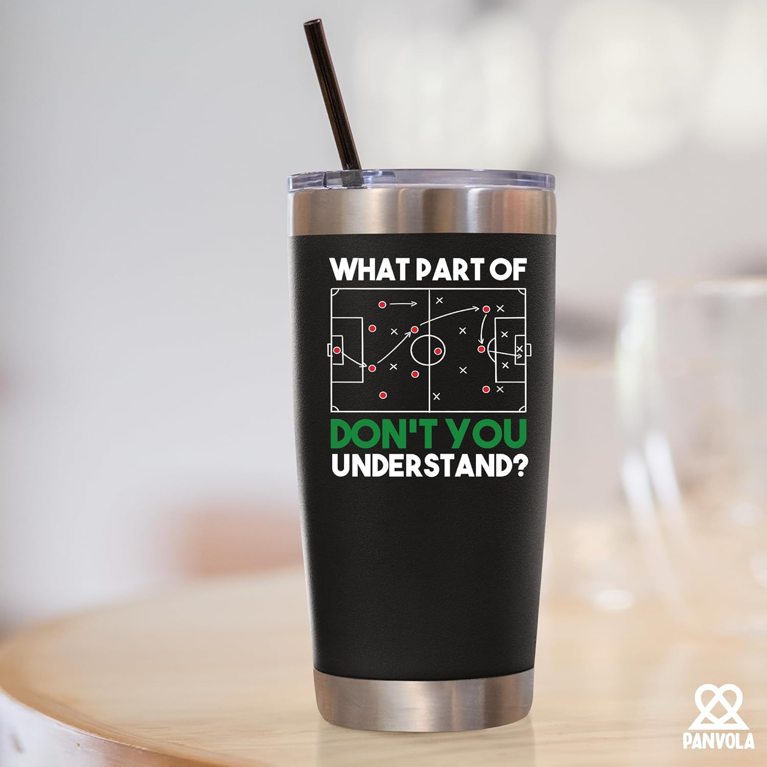 Panvola What Part Don’t You Understand Soccer Gifts Soccer Player Gifts For Coach Sports Lover Men Husband Boyfriend Brother Vacuum Insulated Tumbler Stainless Steel (Black, 20 Ounces) - Image 7