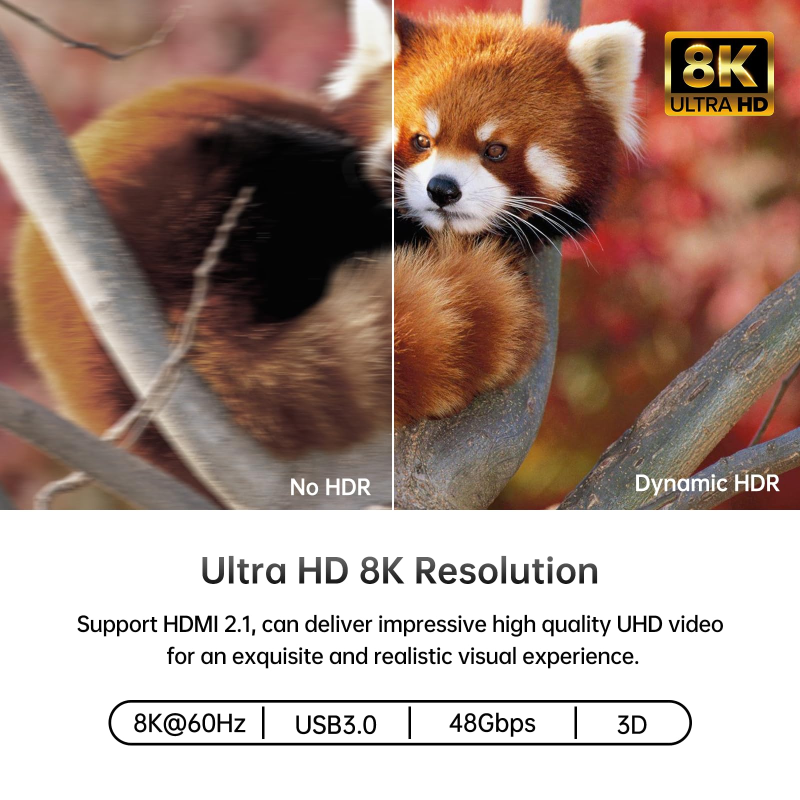 MT-VIKI Commutateur KVM HDMI 8K60Hz 2 ports 2 PC 1 moniteur prend en charge une souris clavier avec 4 ports USB 3.0 4K @ 120/144Hz 2K@165Hz 1080P@240Hz HDMI 2.1& HDCP 2.3