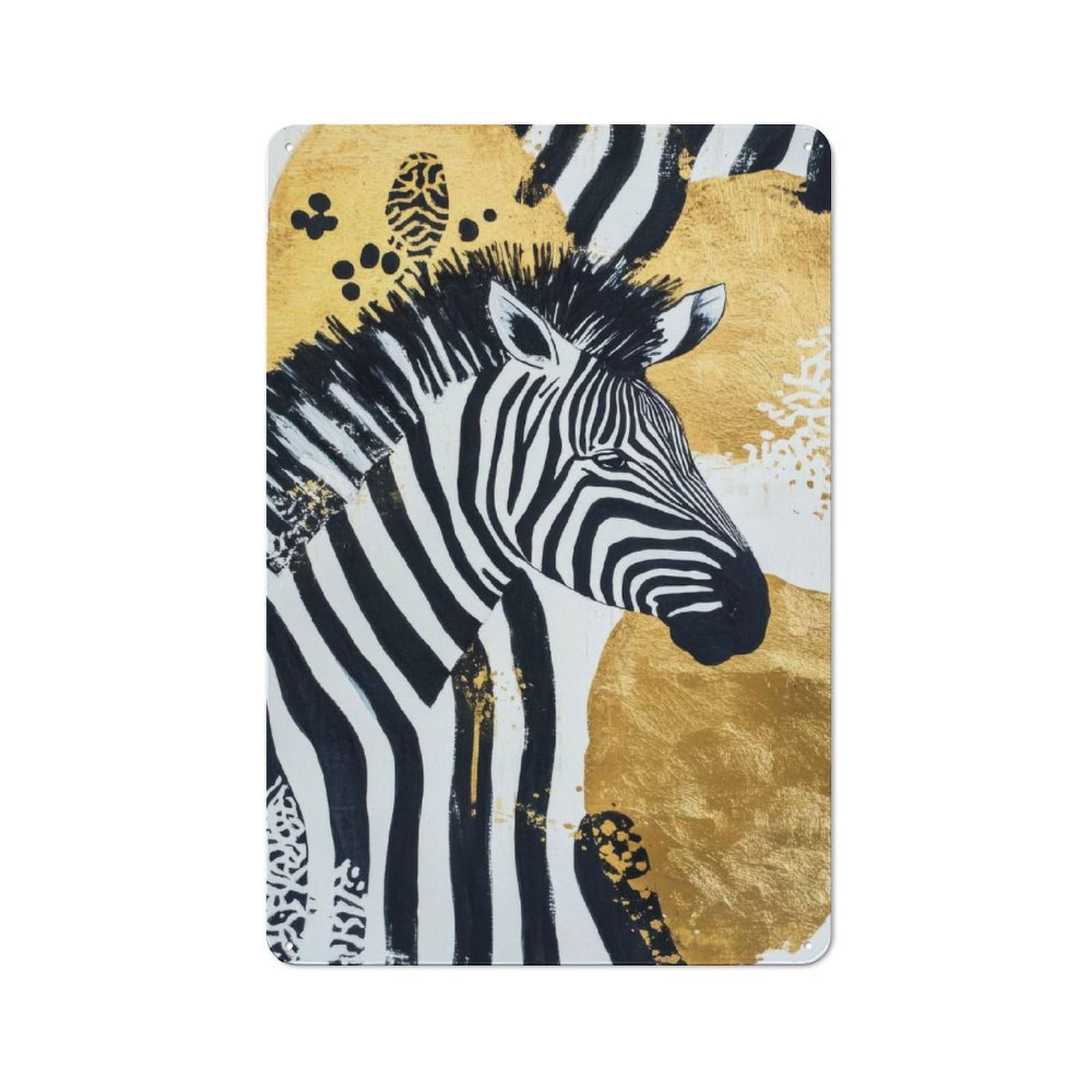Junmoney Zebra Abstract Art 30X20cm Retro Tin Sign With For Dining Room Or Kitchen, For Metal Sign Collectors, For Garage And Workshop Walls