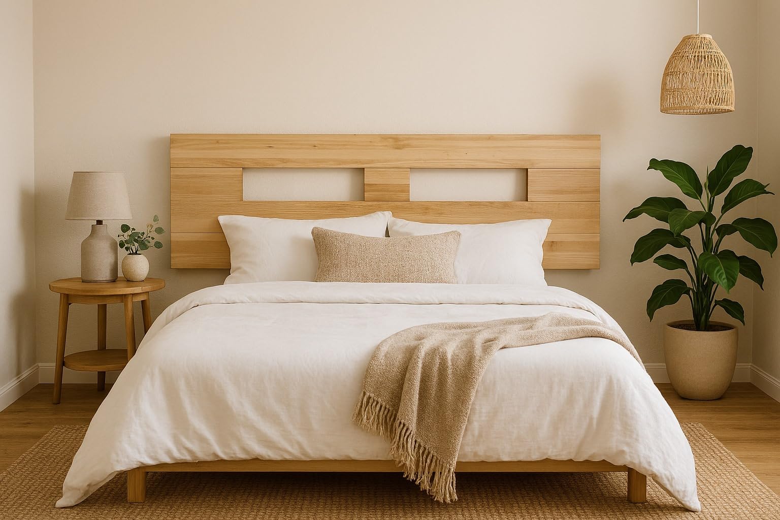 Cabecero de Madera Suecia, Crudo sin Pintar, para Pared. Cabecero para Camas de 135 | Cabeceros Madera Pino | Dormitorio Matrimonio | Cabezal Cama (Abierto, para Cama de 135 (145 x 44))