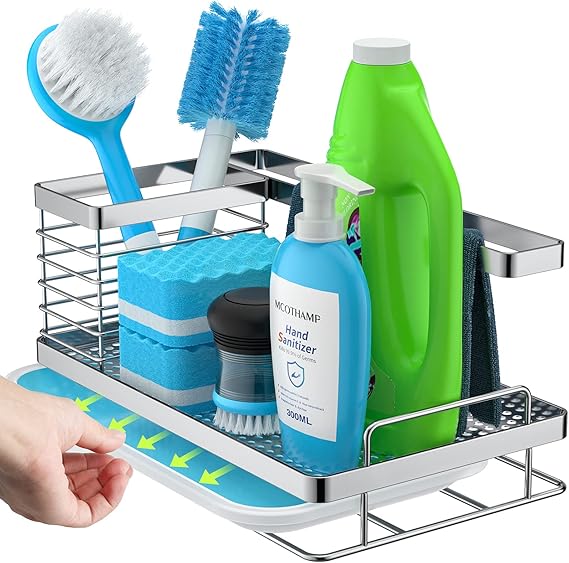 stusgo Kitchen Caddy Sink Organizer, Sponge and Brush