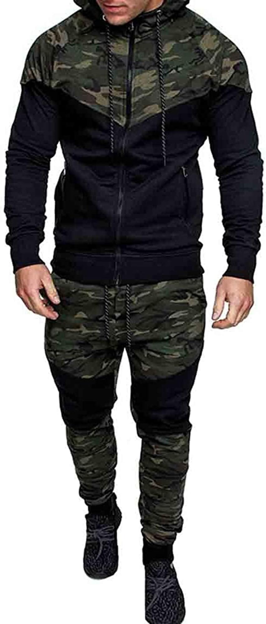 Men's 2 Piece Camo Tracksuit Set