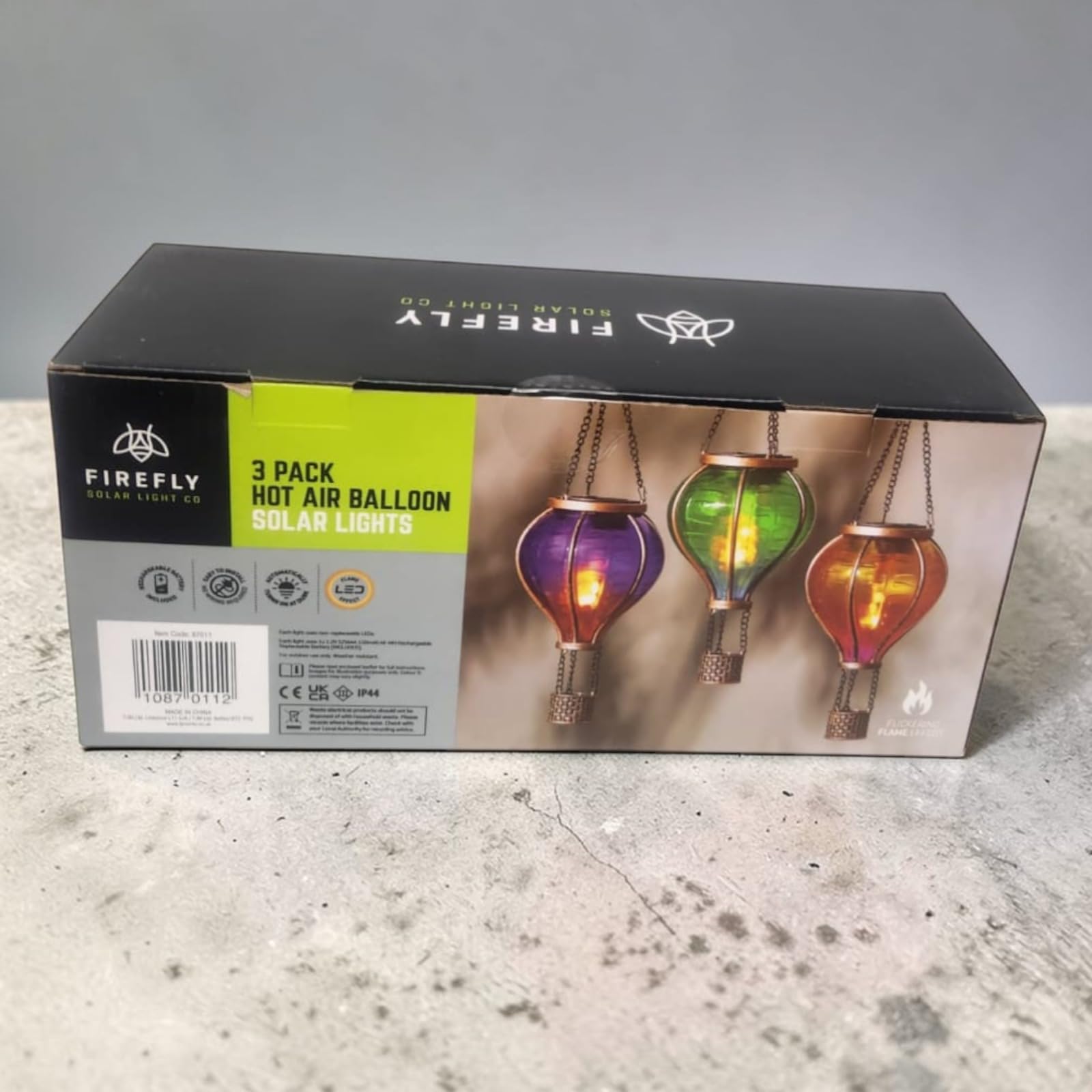 Confezione da 3 luci solari da giardino a forma di mongolfiera, a LED, decorazione per esterni, patio, albero, cortile, sentiero