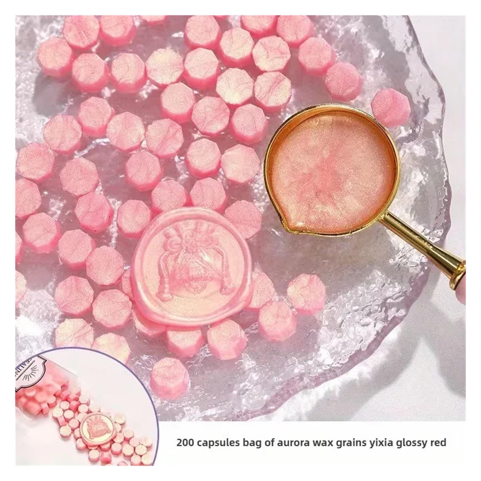 Siegelwachs 2600 Stück 500 G Achteckige Siegelwachsperlen | For selbstgemachte Umschläge, Hochzeitseinladungen, Geschenkverpackungen, Bastelarbeiten(Color1)