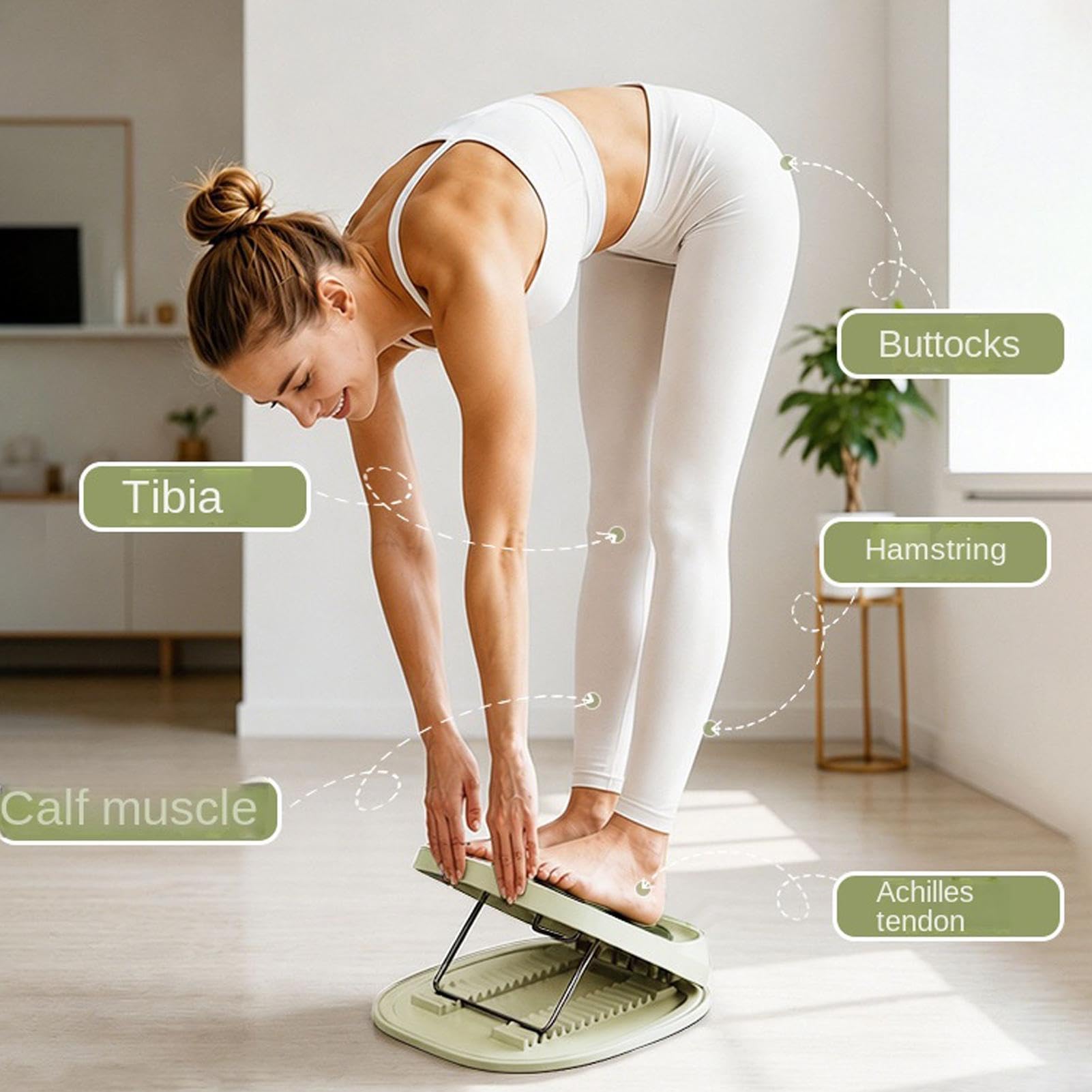 Tavola inclinata di allungamento del polpaccio Allenatore per allenamento | Tavola inclinata per allenamento dei polpacci Yoga Pilates Fitness Allenamento Palestra Ufficio