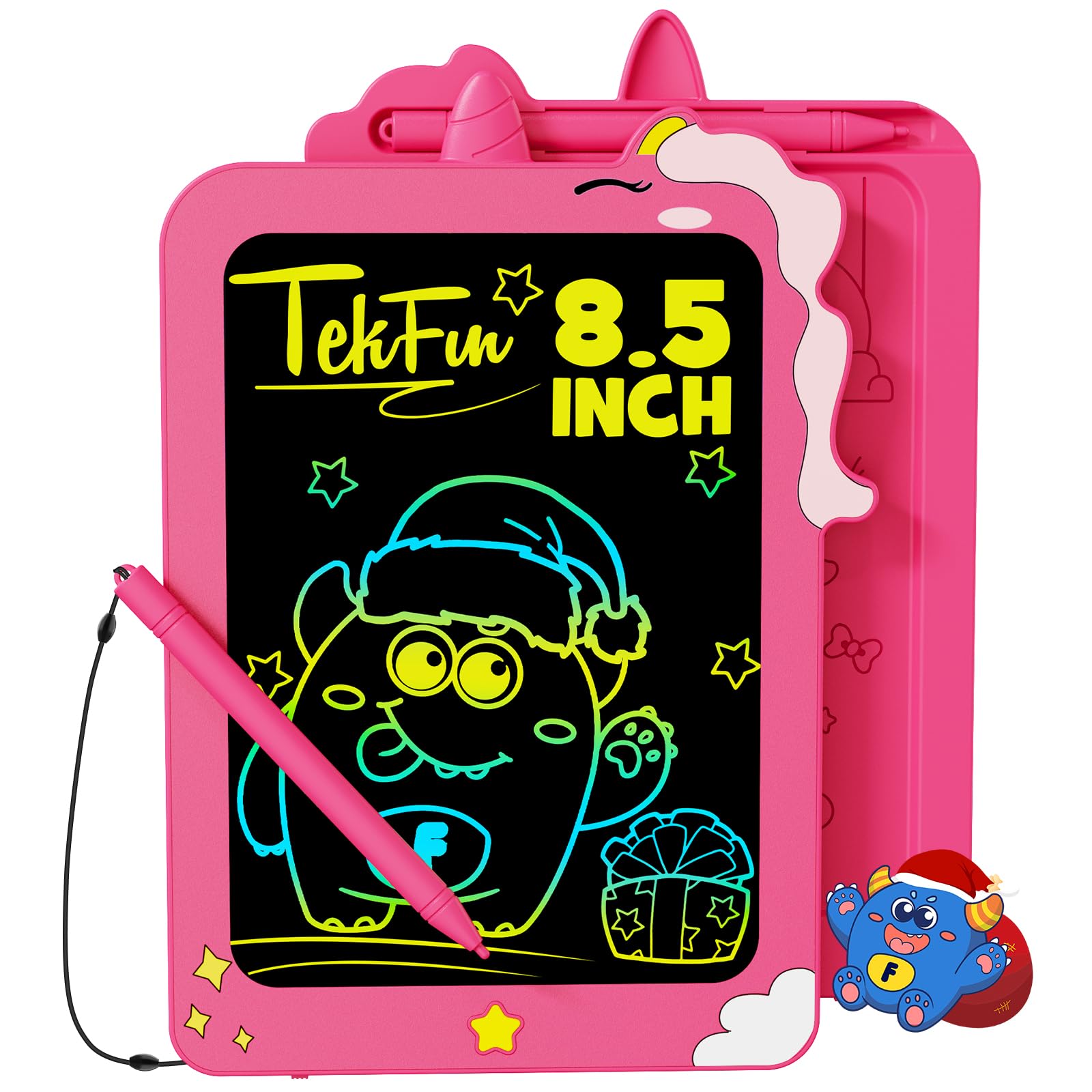 TEKFUN LCD Writing Tablet for Kids, 8.5 Inch Unicorn Doodle Board, Drawing Tablet, Reusable Electronic Pads Educational and Learning Toy Gift for 3-8