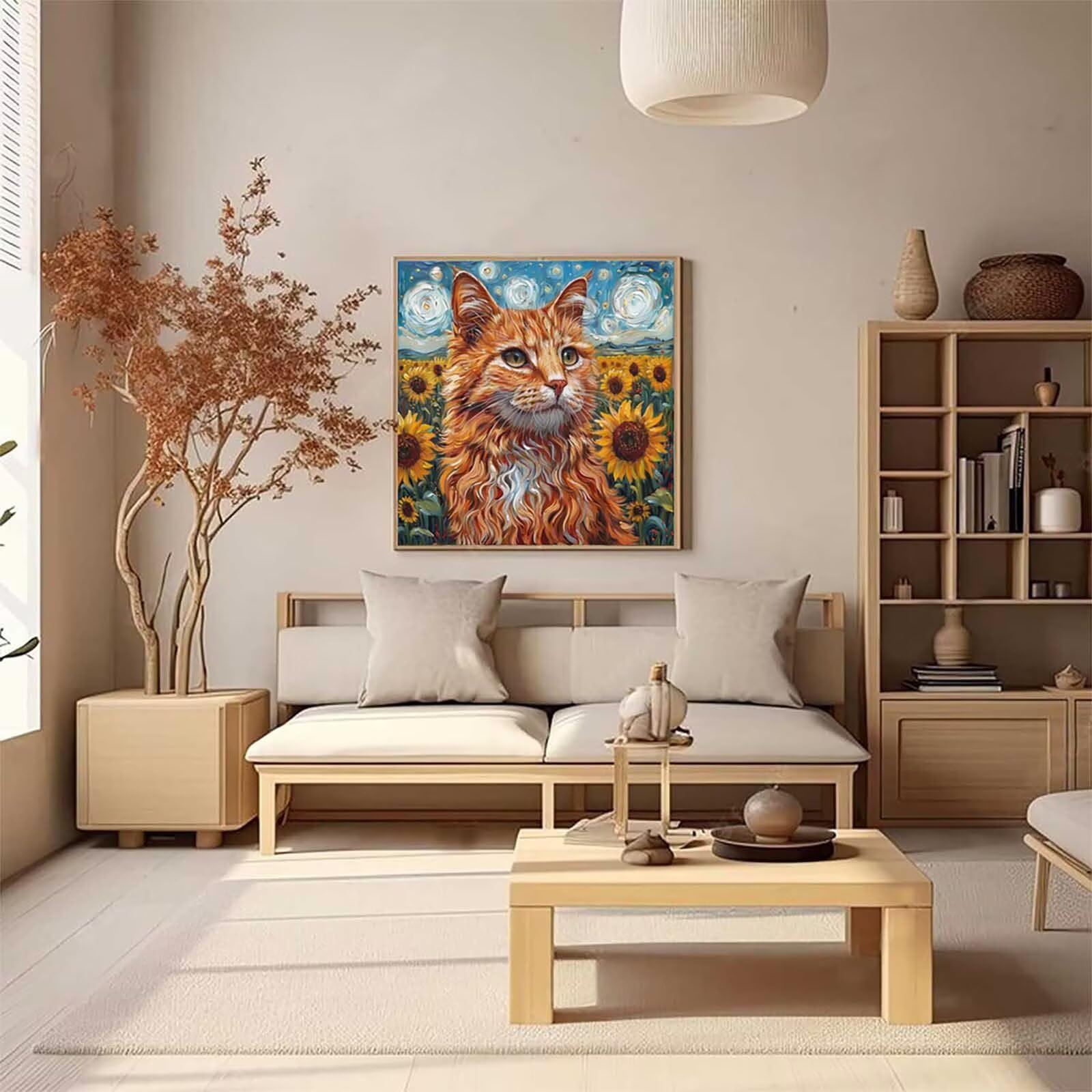 5D Diament Malarstwo Kot Numer dla dorosłych, Diament Malarstwo Dorosły Słonecznik, DIY Hobby Kreatywny zestaw dla dorosłych, Numer Malarstwo Rhinestone Zestaw Ścieg krzyżykowy, Boże Narodzenie