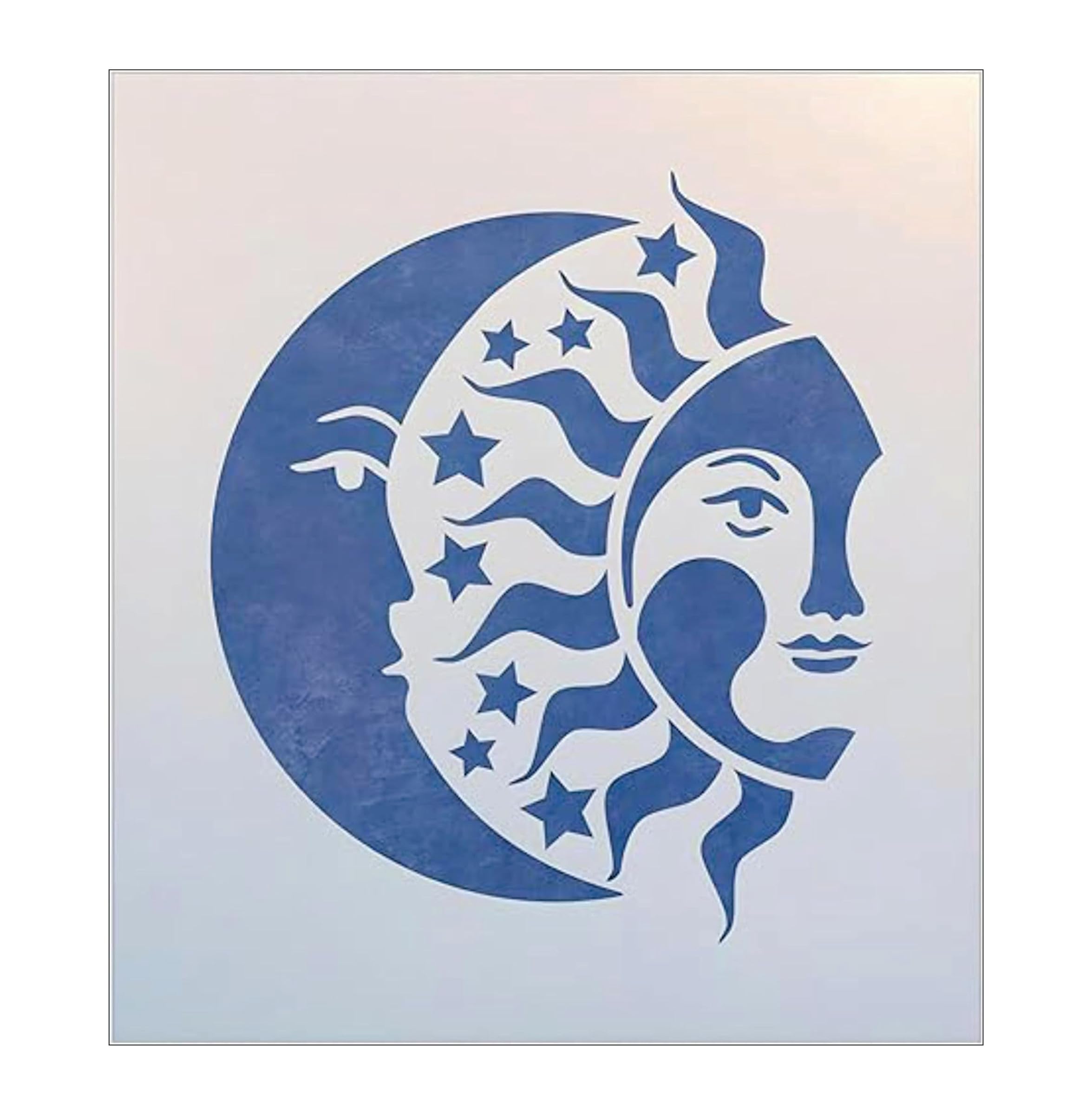 Moon Sun Stars Stencil Template - 6.6" x 7.6" - Celestial Mandala Sun and Moon Stencil for Painting, Crafts, DIY Wall Art, Boho Decor, 10 mil Mylar Reusable – The Artful Stencil