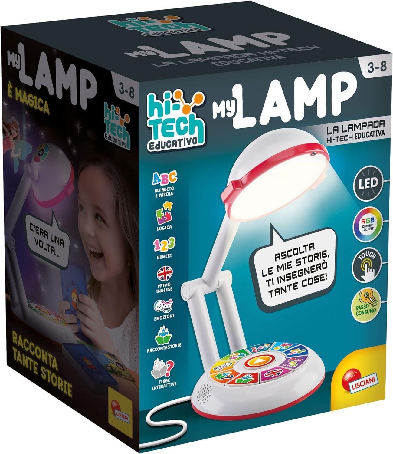 Liscianigiochi Step Magic Lamp Educational, Children 3-6 Years, Alphabet and Words, Numbers and Logic, Interactive Fairy Tales, Multicolor, 96992
