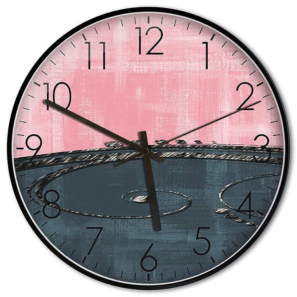 Horloge murale ronde en métal noir au design créatif premium